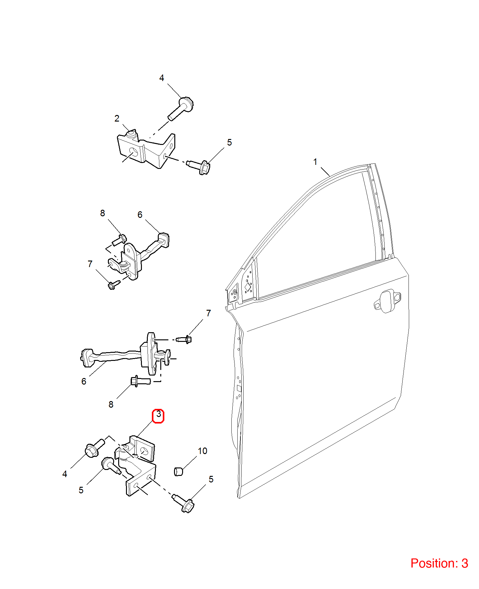 MG Door hinge OEM 10364955SEPP FOR MG RX5 MG5 RX8 MG6 10364955SEPP-MG_OEM
