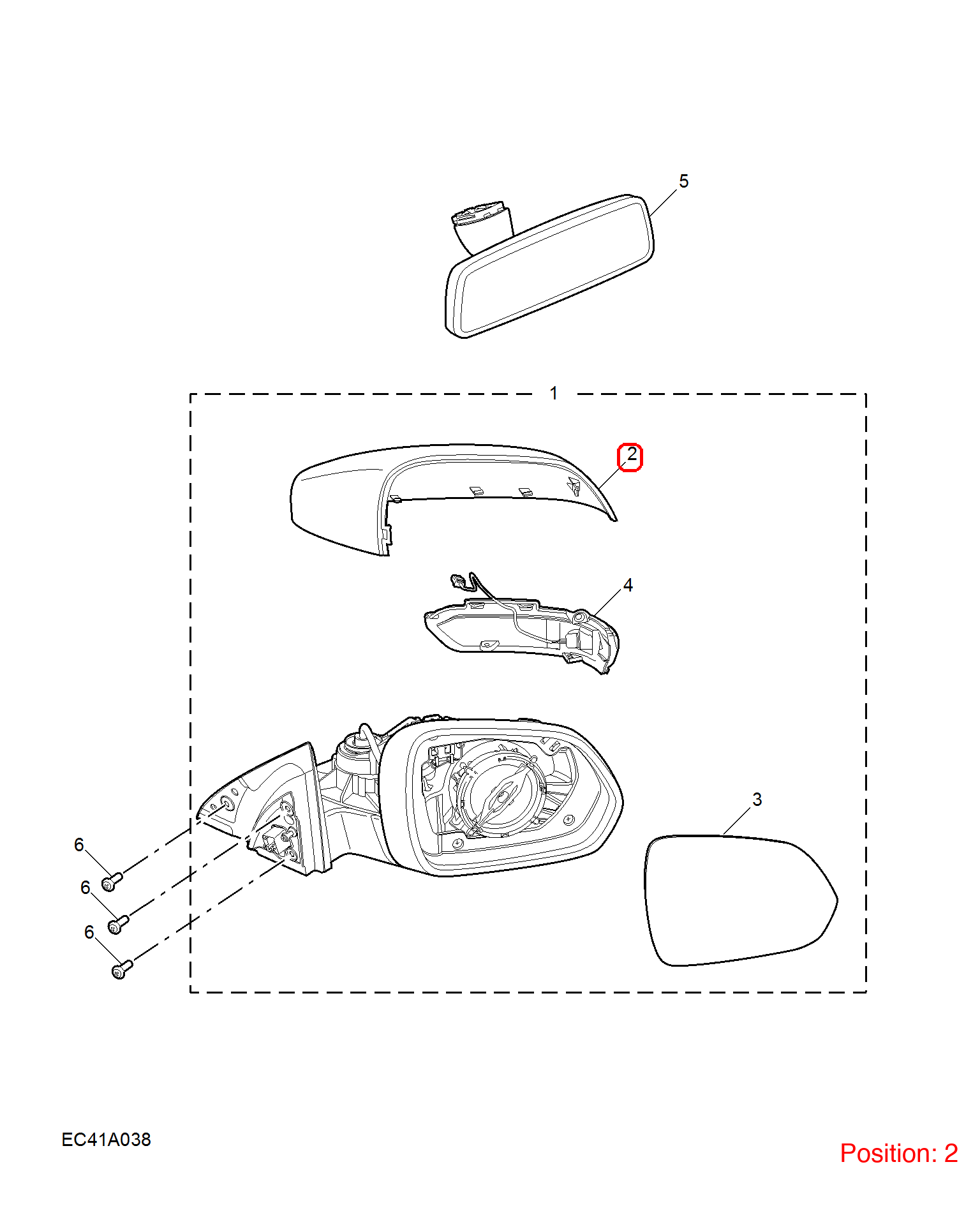 MG Rearview mirror cover OEM 10366613SPRP FOR MG 10366613SPRP-MG_OEM