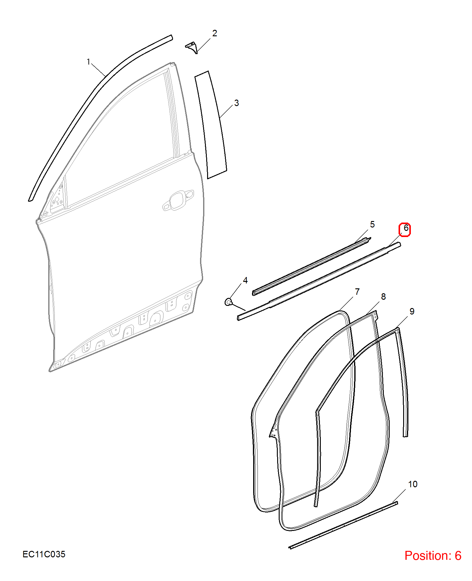 MG Door glass pressure strip OEM 10367162 FOR MG 10367162-MG_OEM