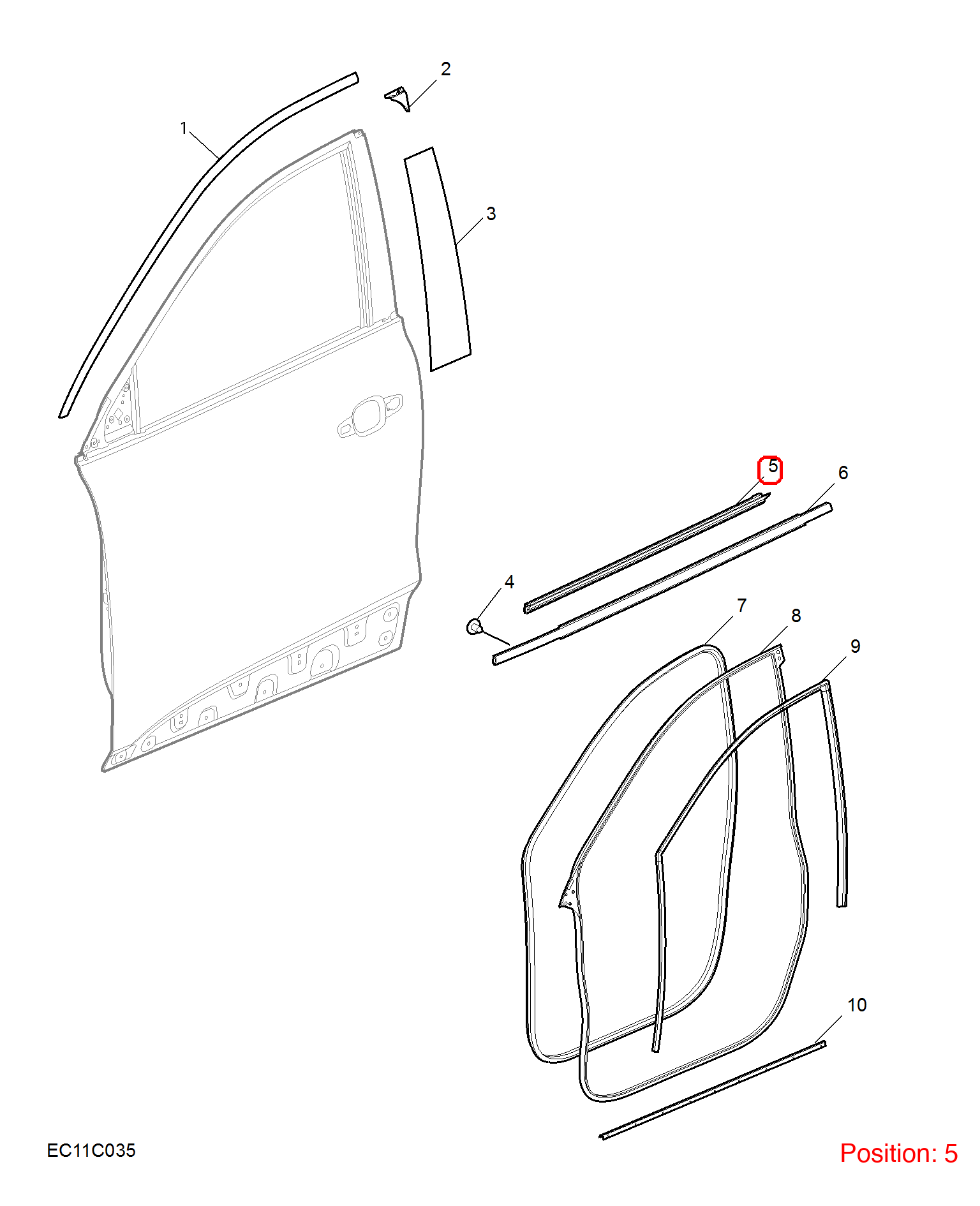 MG Door glass pressure strip OEM 10367165 FOR MG 10367165-MG_OEM