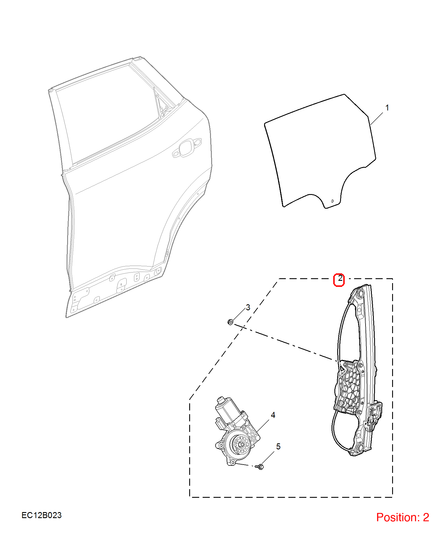MG Rear Left Door Window Regulator OEM 10367612 FOR MG 10367612-MG_OEM