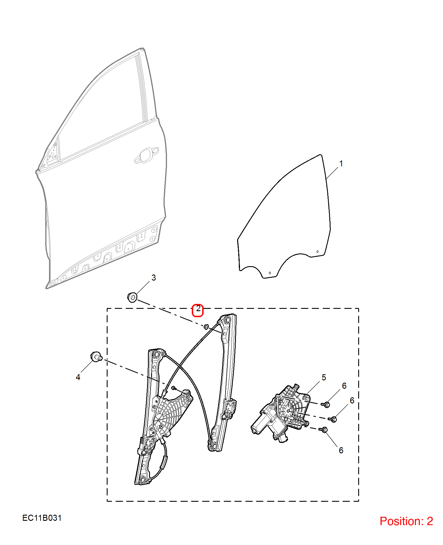 MG Rear Left Door Window Regulator OEM 10367614 FOR MG 10367614-MG_OEM