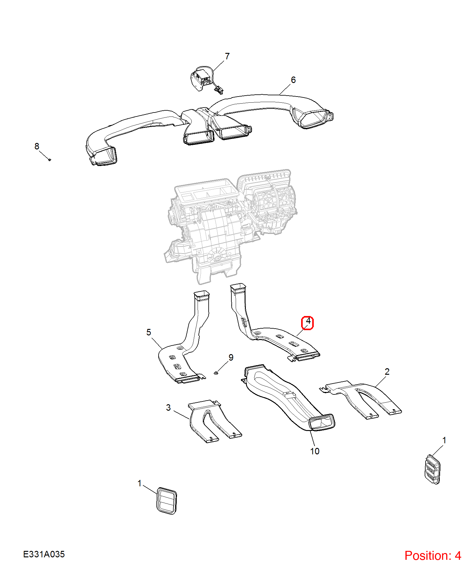 MG Air conditioning duct OEM 10367689 FOR MG5 10367689-MG_OEM