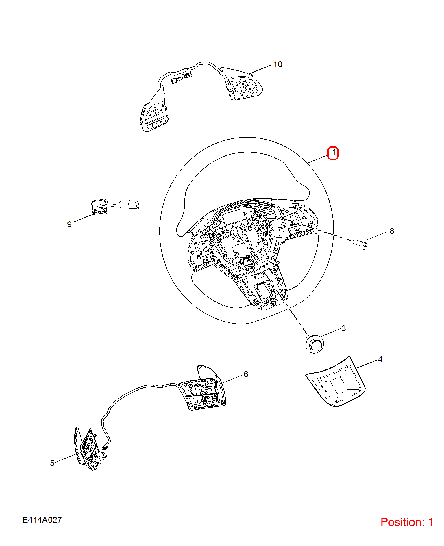 MG Steering wheel OEM 10368140 FOR MG 10368140-MG_OEM