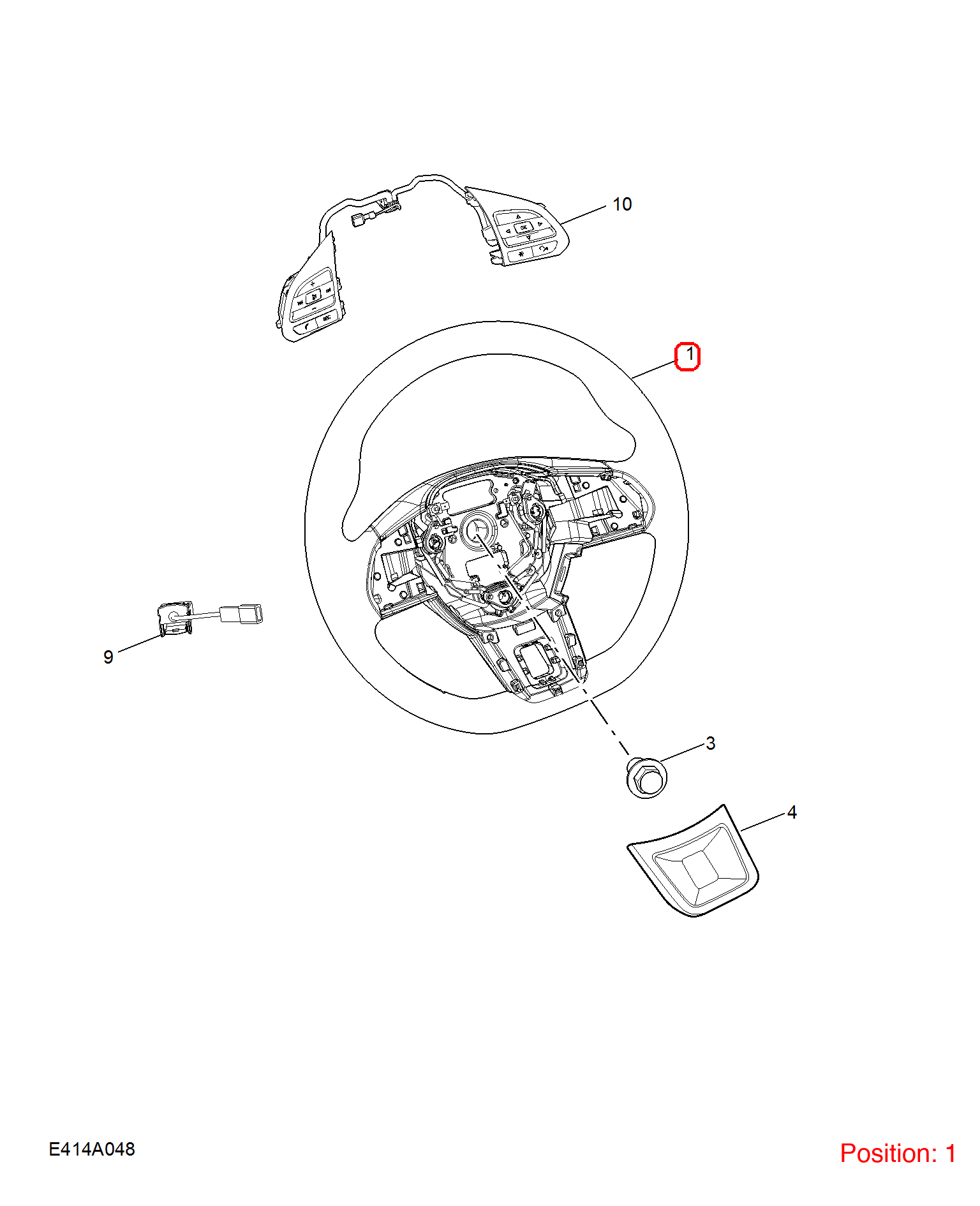 MG Steering wheel OEM 10368142 FOR MG 10368142-MG_OEM