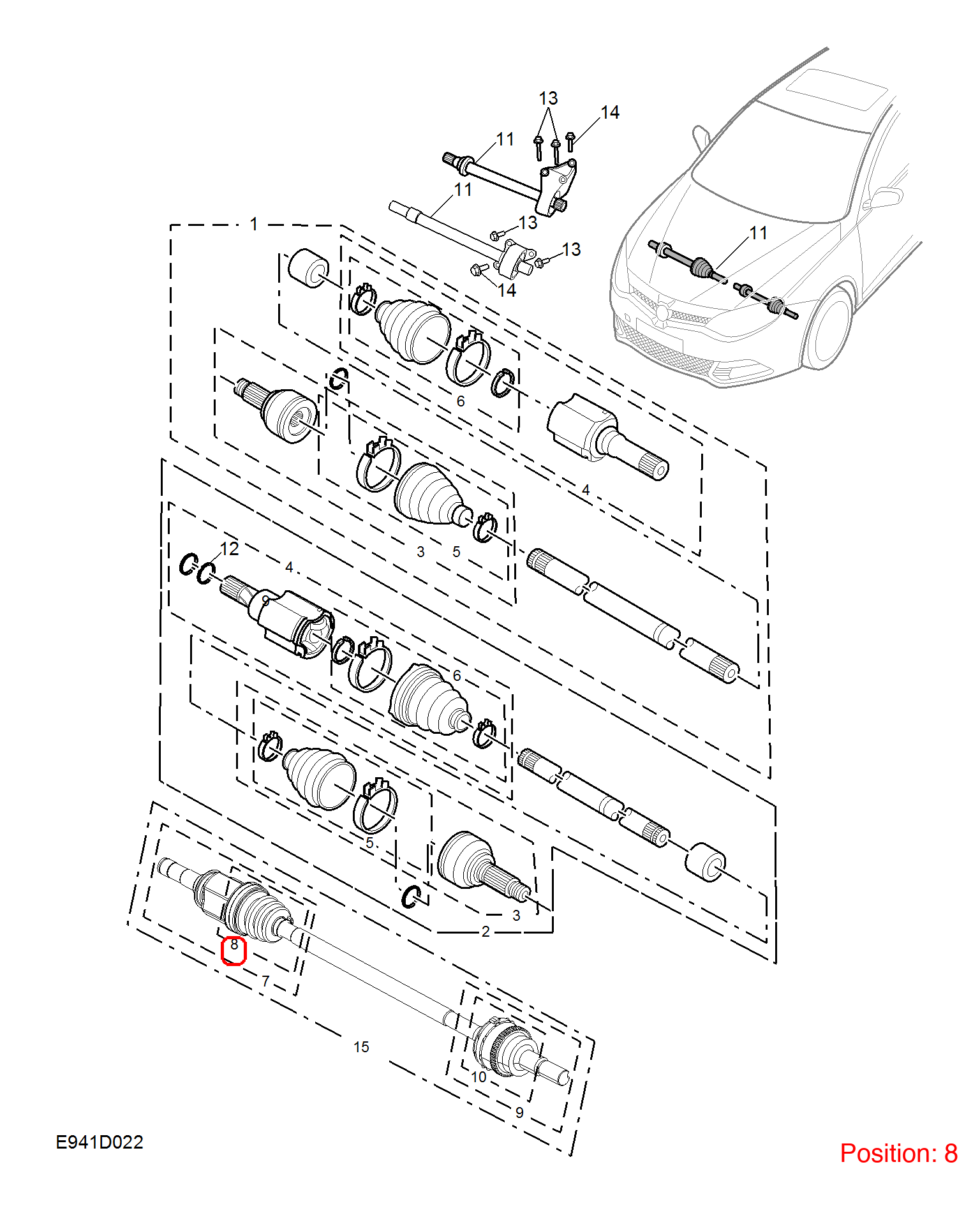 MG Half shaft repair kit OEM 10368335 FOR RX5 MG 10368335-MG_OEM