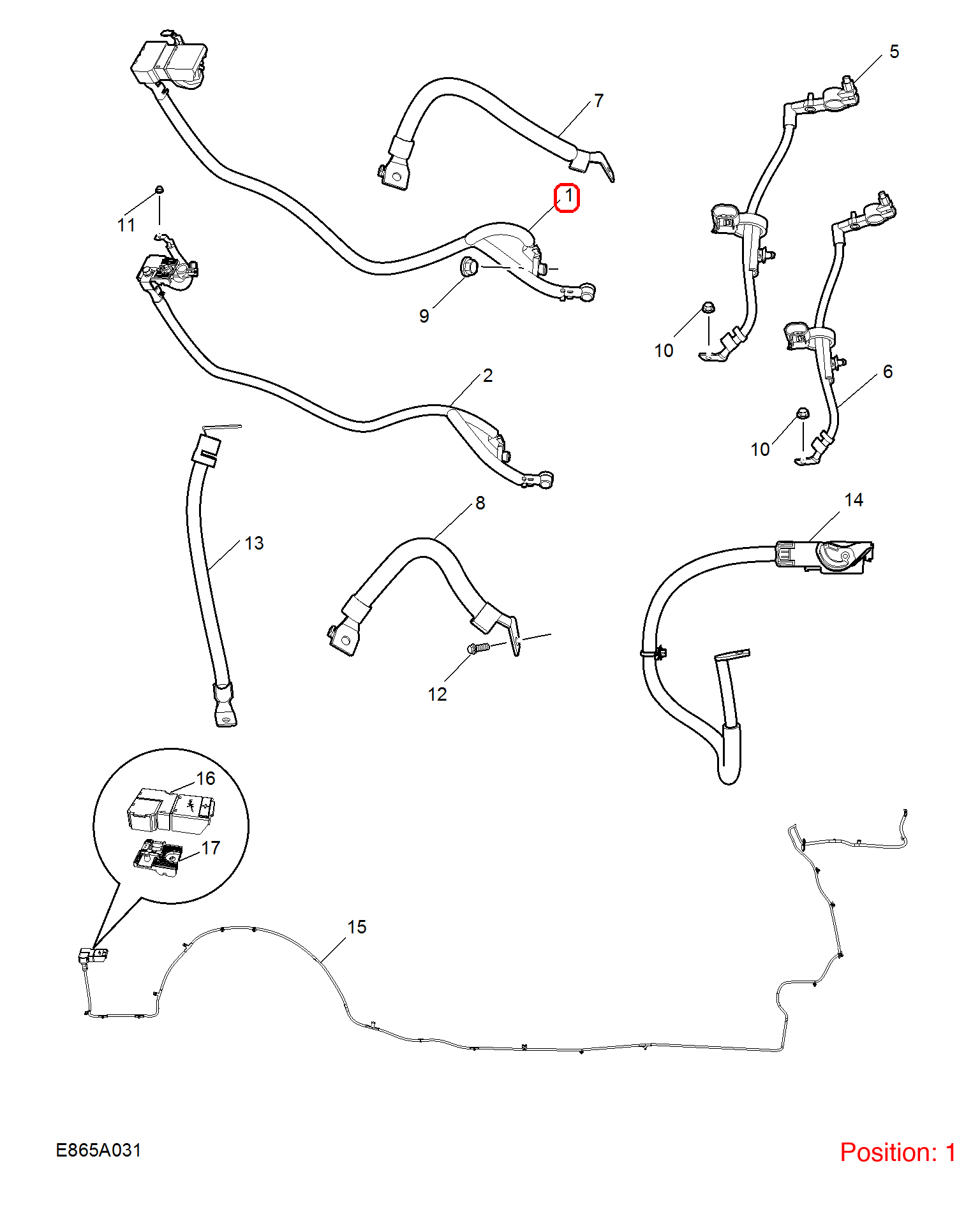 MG Positive wire OEM 10369287 FOR MG6 10369287-MG_OEM