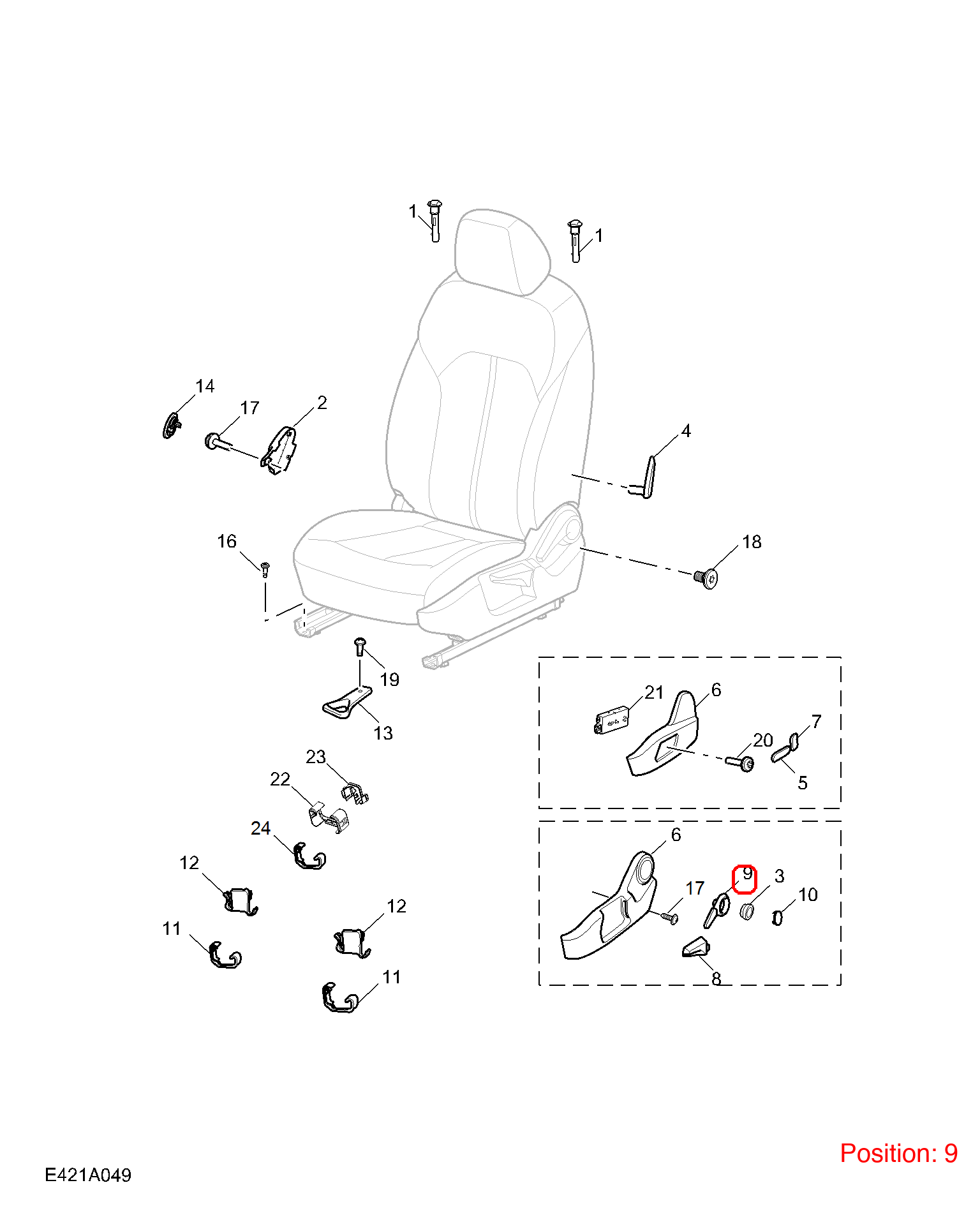 MG Seat adjustment handle OEM 10369474ASA FOR RX5 MG6 10369474ASA-MG_OEM