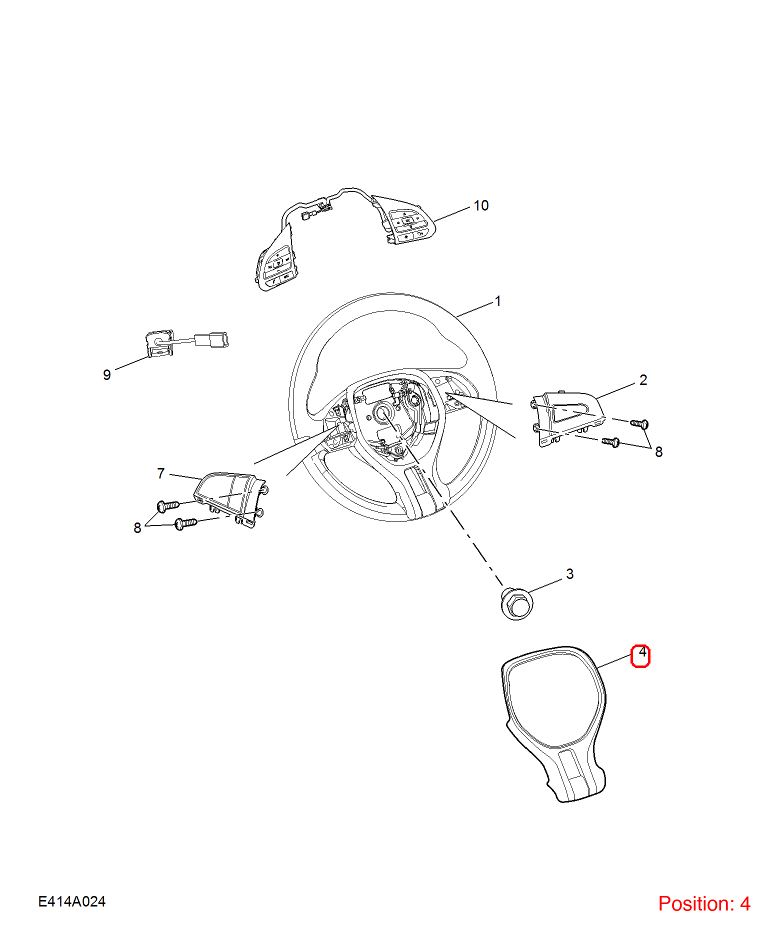 MG Steering wheel trim panel OEM 10370753 FOR MG5 10370753-MG_OEM