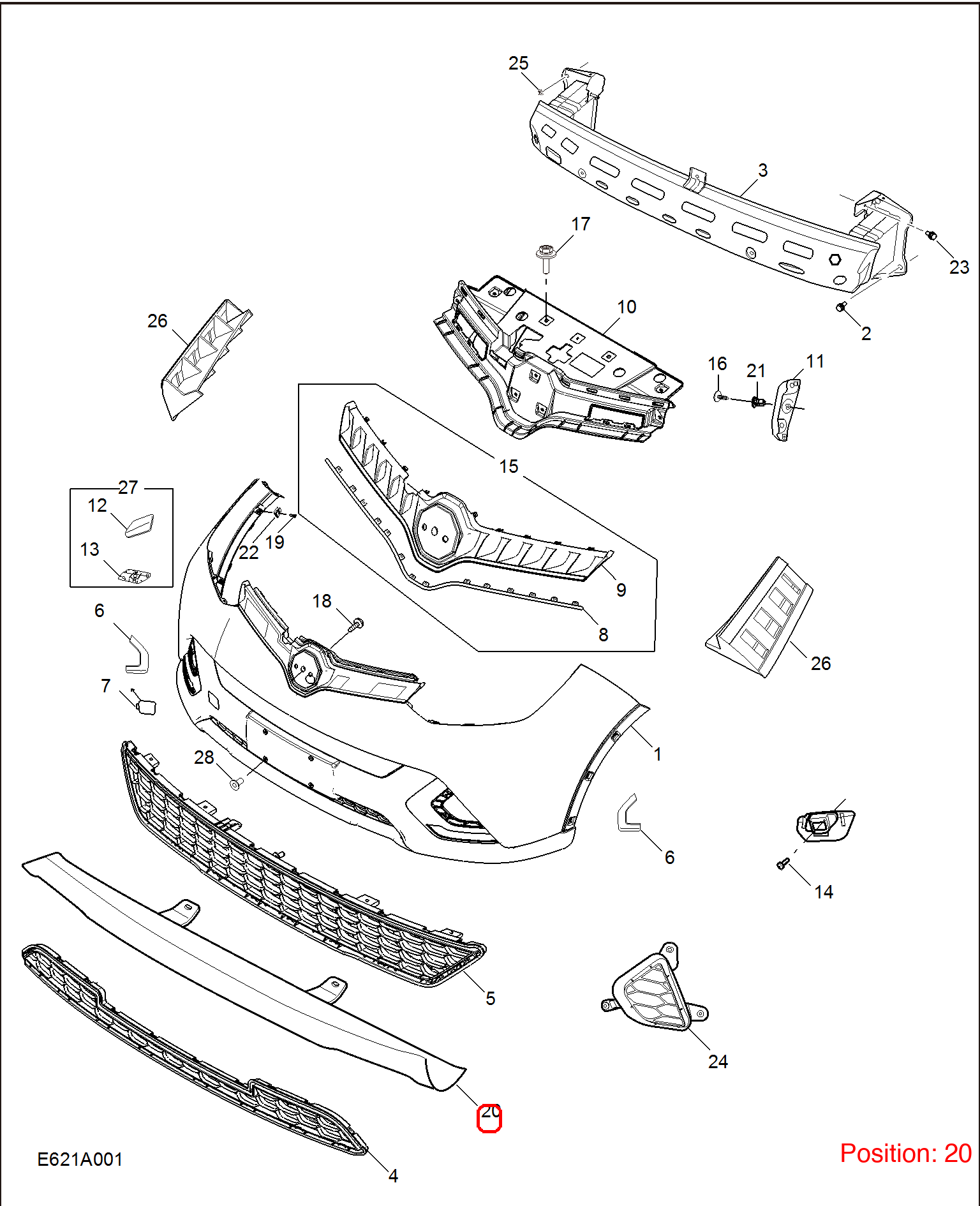 MG Bumper trim panel OEM 10370862 FOR MG 10370862-MG_OEM