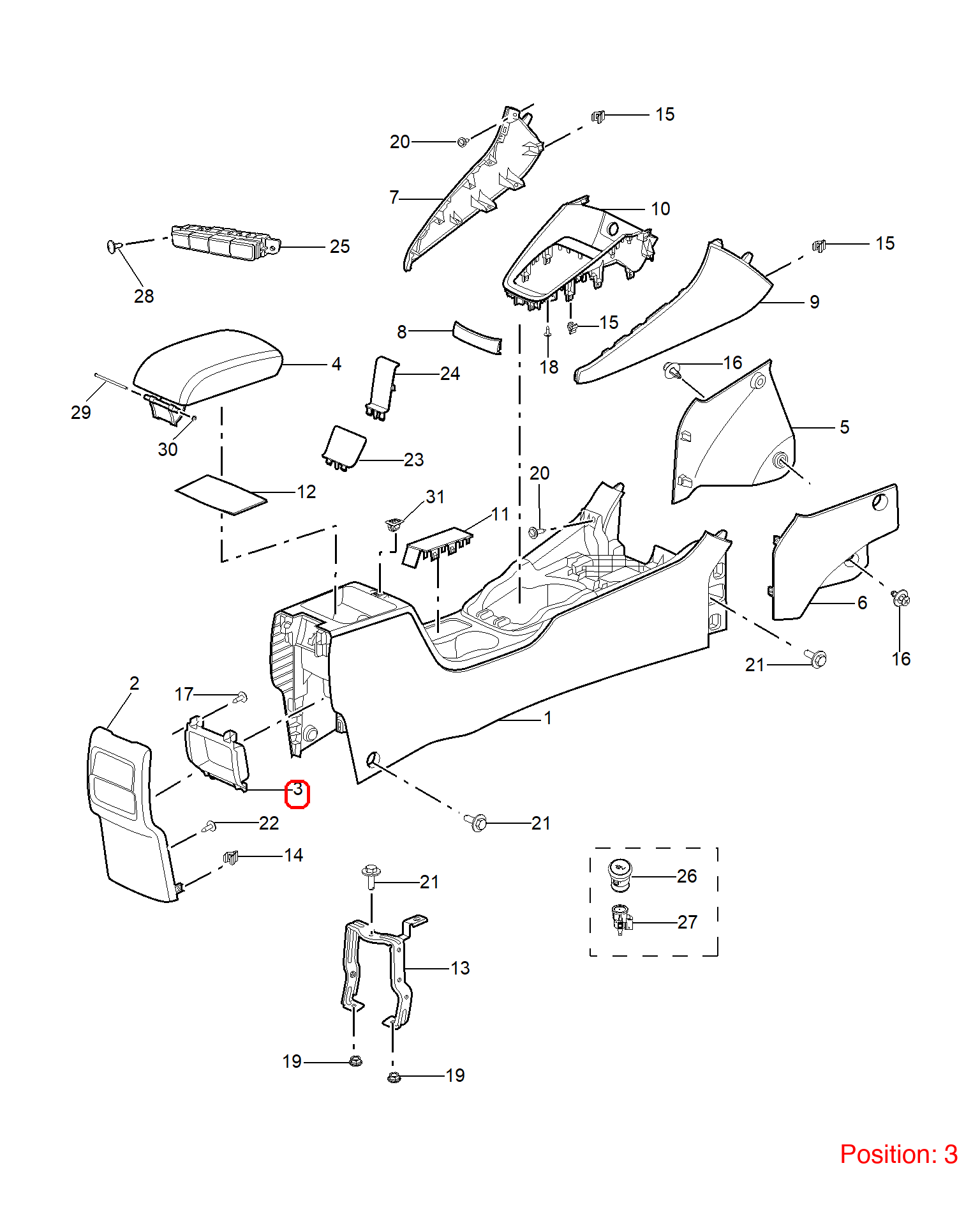 MG STORAGE COMPARTMENT OEM 10371030ASA FOR MG 10371030ASA-MG_OEM