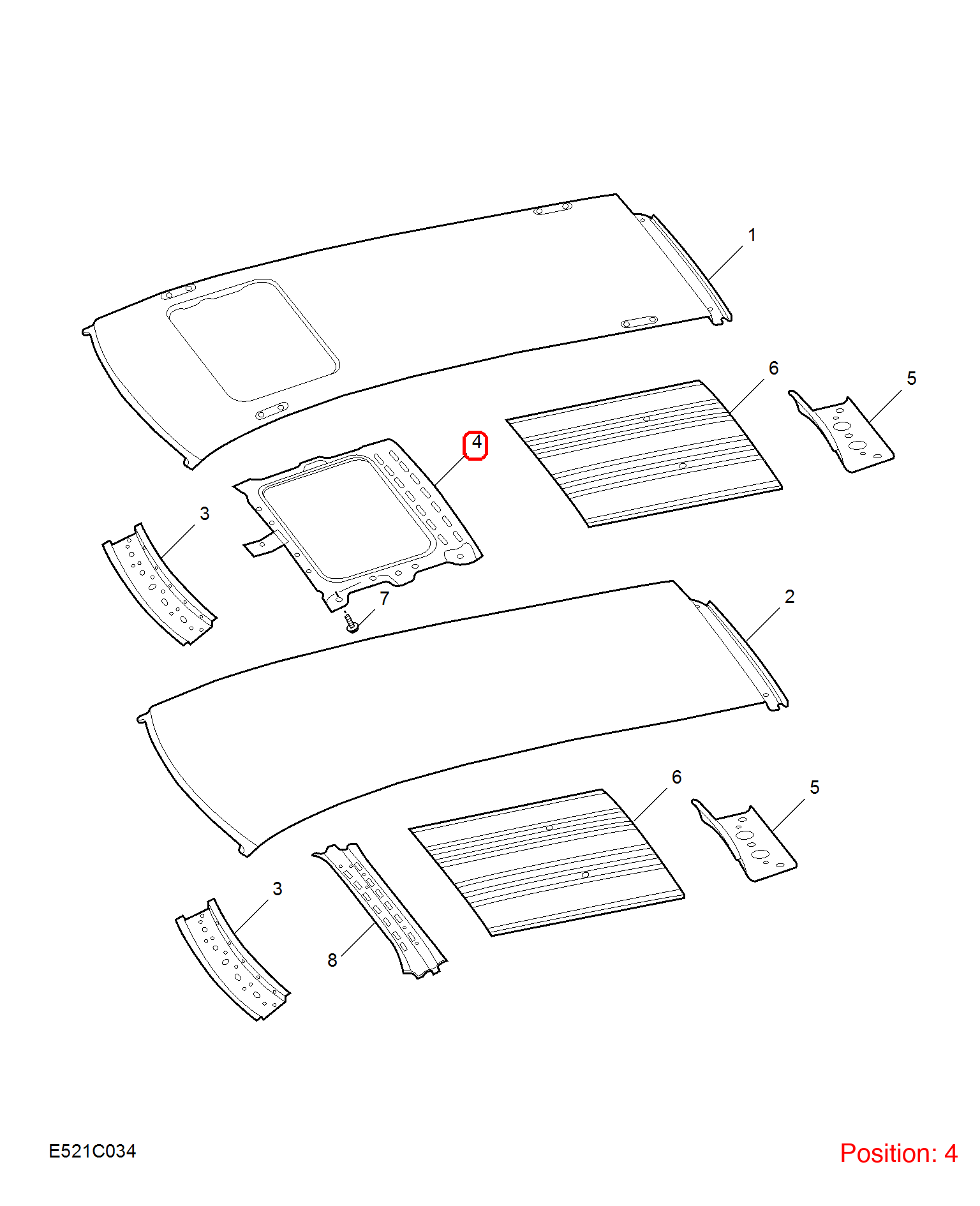 MG PANORAMIC SUNROOF REAR SECTION REPAIR KIT OEM 10372207SEPP FOR MG5 10372207SEPP-MG_OEM