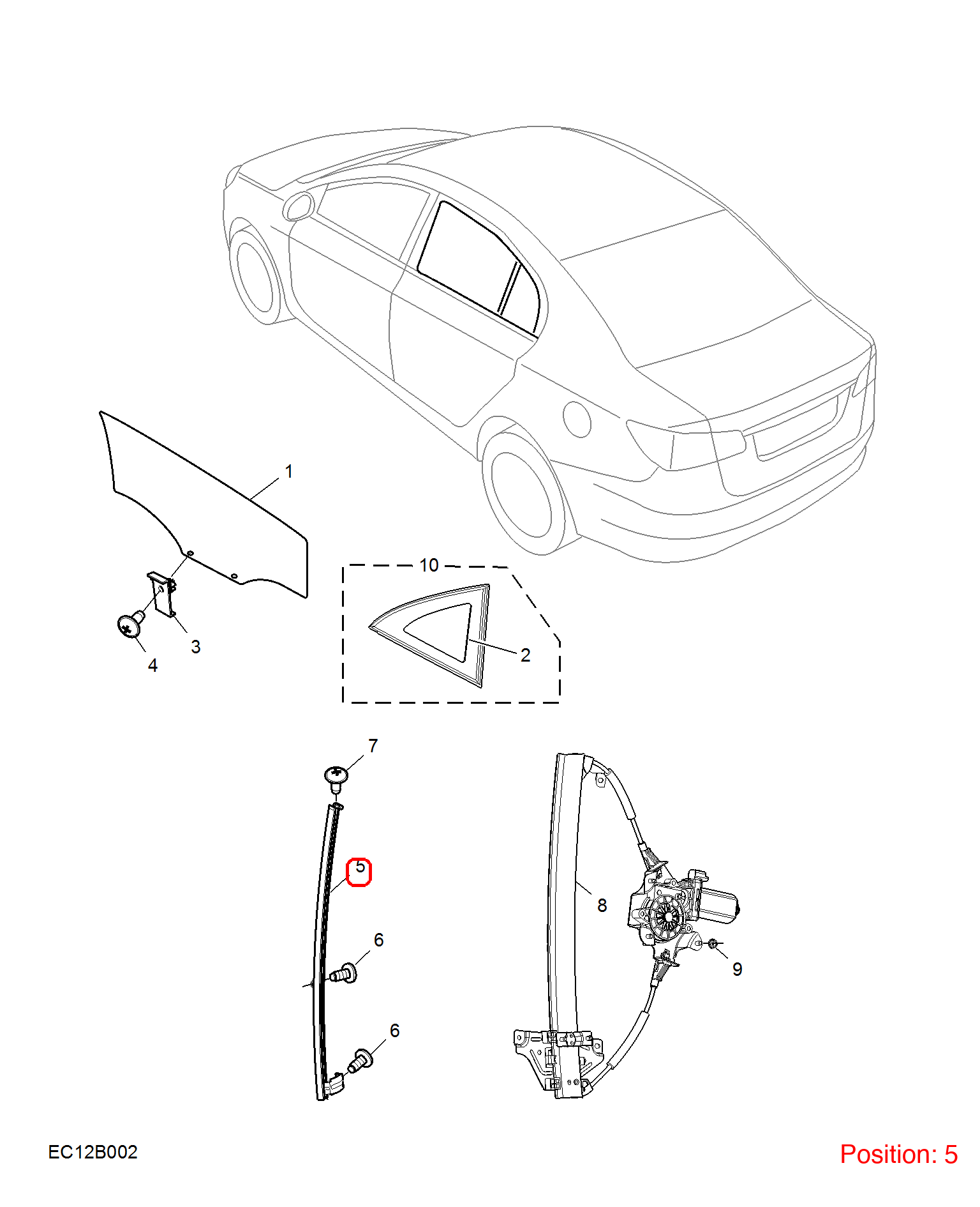 MG Door glass guide rail OEM 10378417 FOR MG350 10378417-MG_OEM