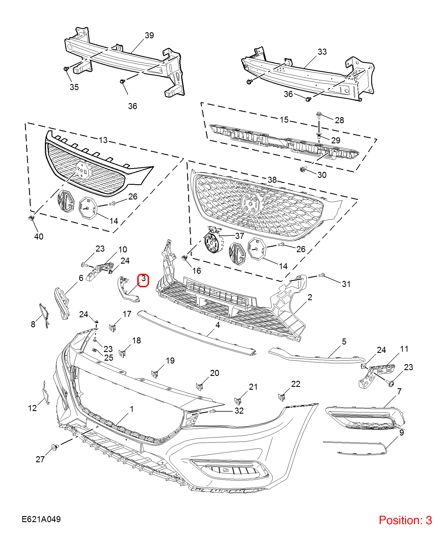 MG Bumper Trim OEM 10381078SPRP FOR MG6 10381078SPRP-MG_OEM