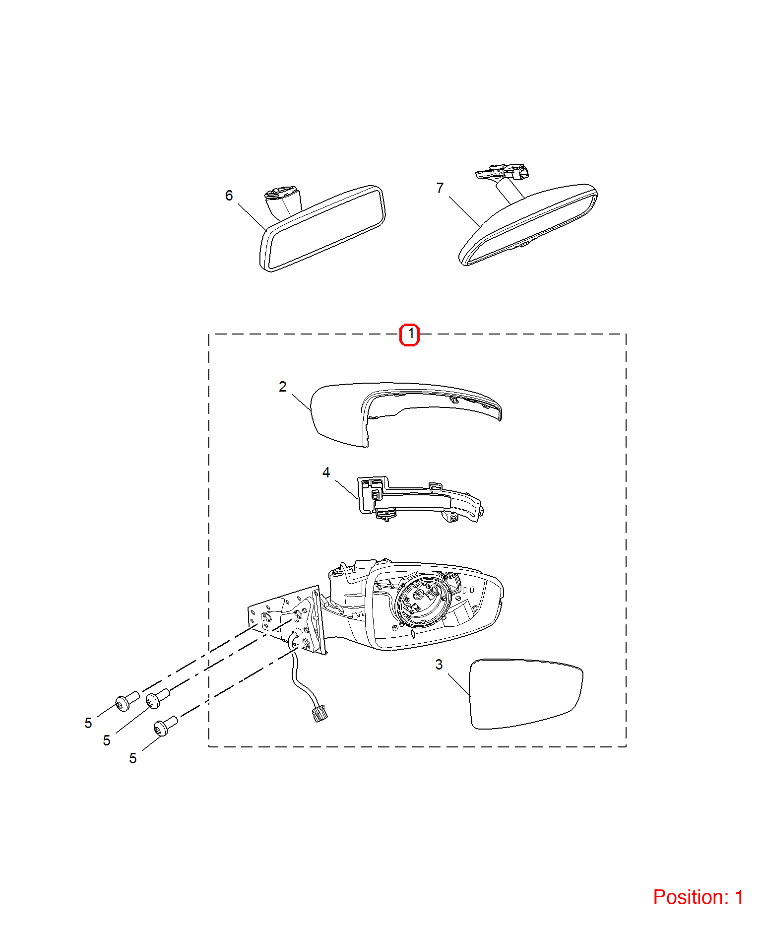 MG Reverse mirror assembly OEM 10382645SPRP FOR MG6 10382645SPRP-MG_OEM