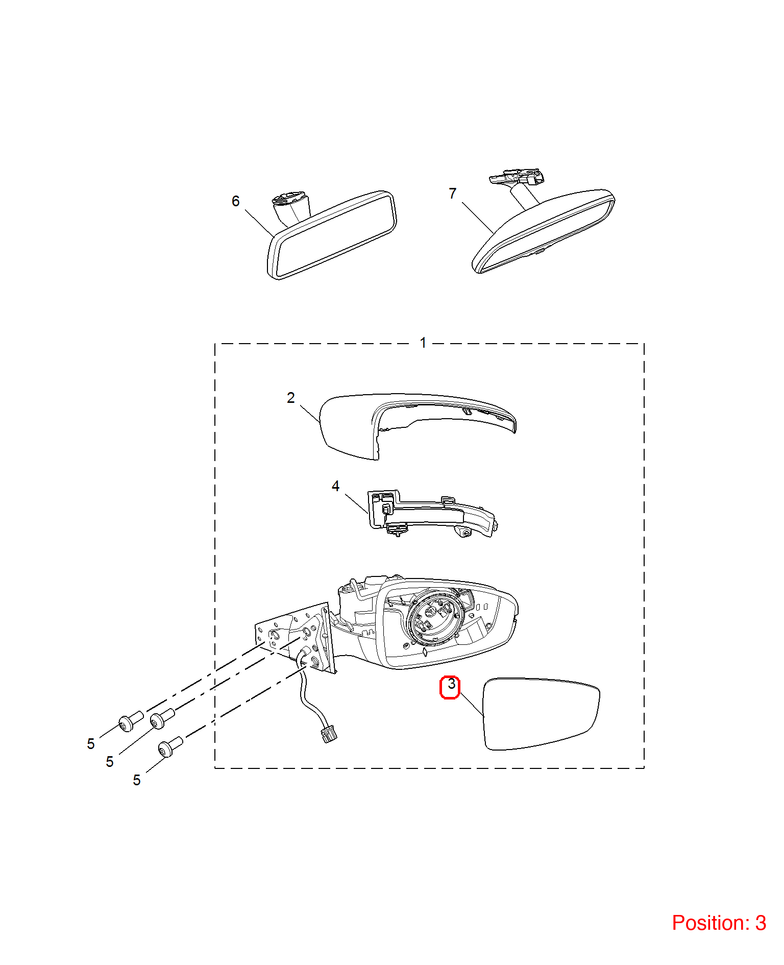 MG Reverse mirror glass OEM 10393197 FOR MG6 10393197-MG_OEM