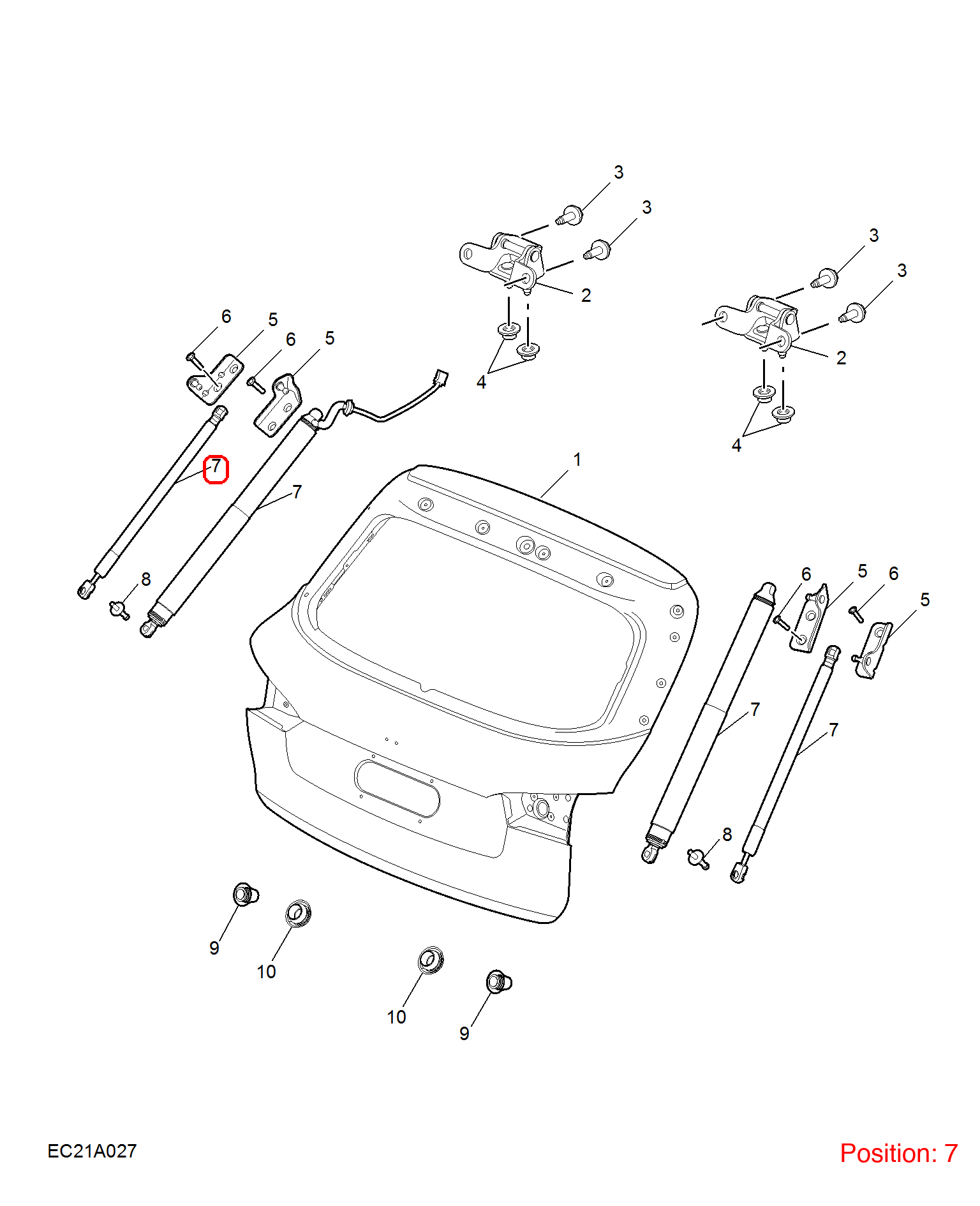 MG Tailgate Lift Support OEM 10393725 FOR MG 10393725-MG_OEM