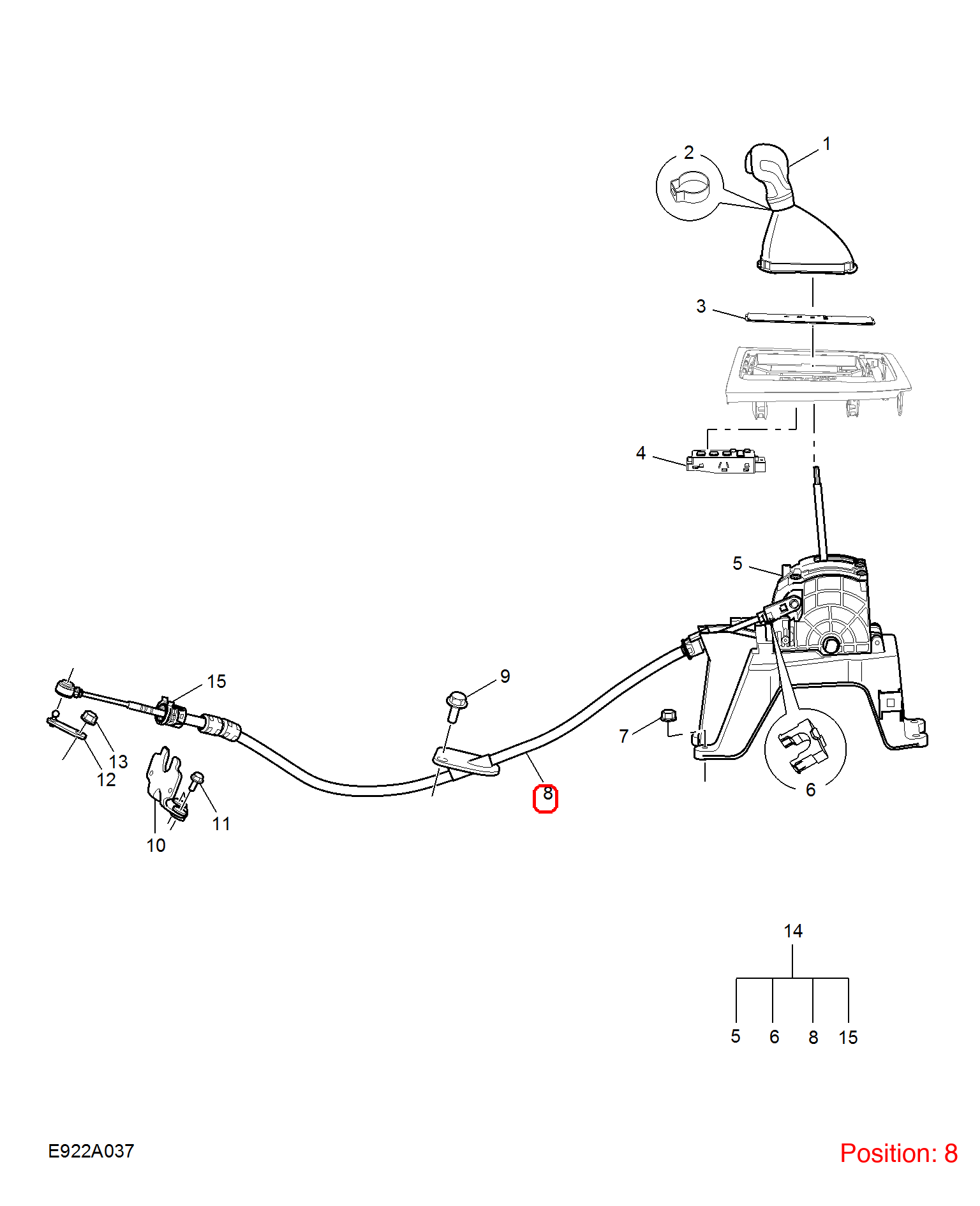 MG Shift cable OEM 10396024 FOR MG RX5 10396024-MG_OEM