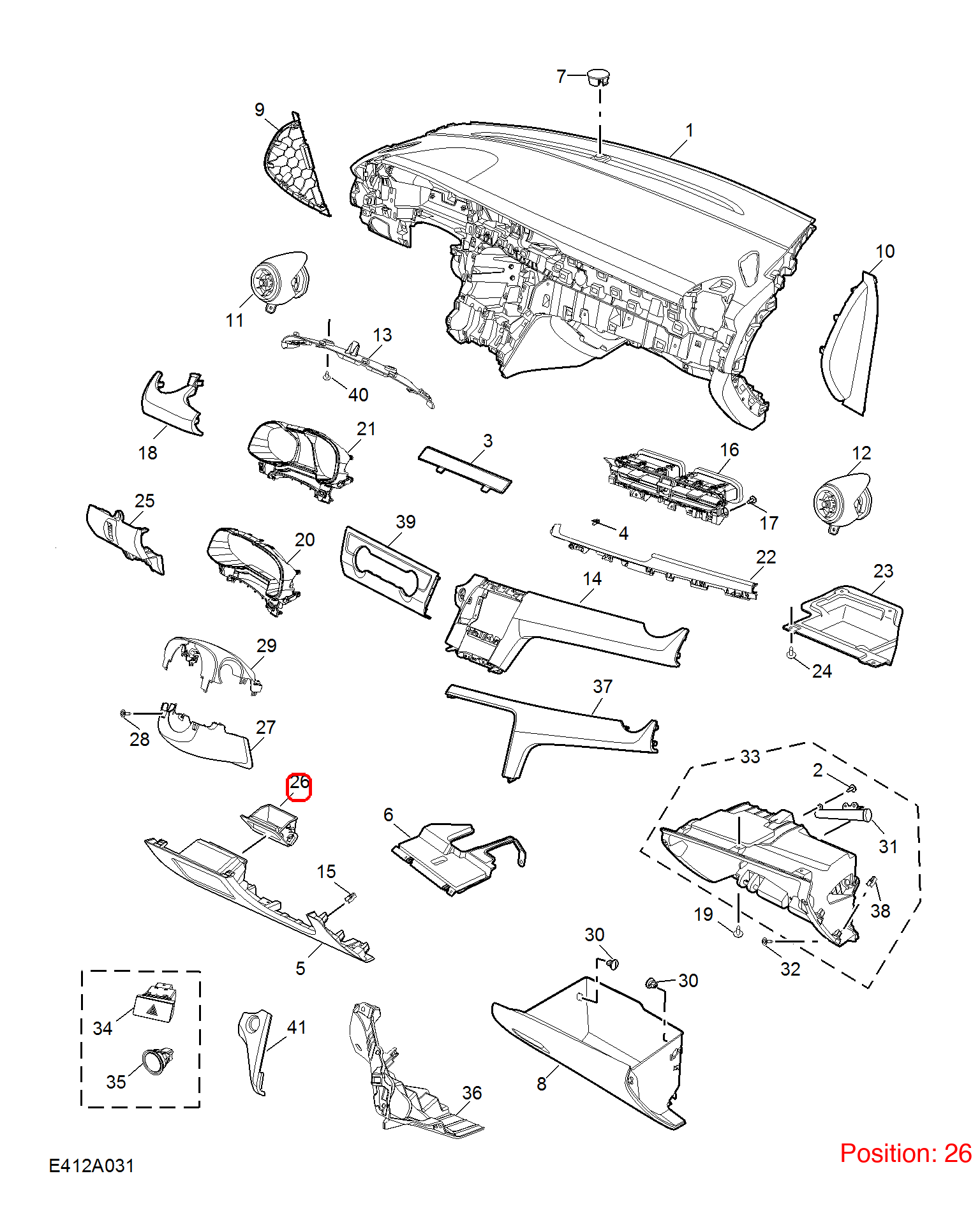 MG STORAGE COMPARTMENT OEM 10403928 FOR MG6 10403928-MG_OEM