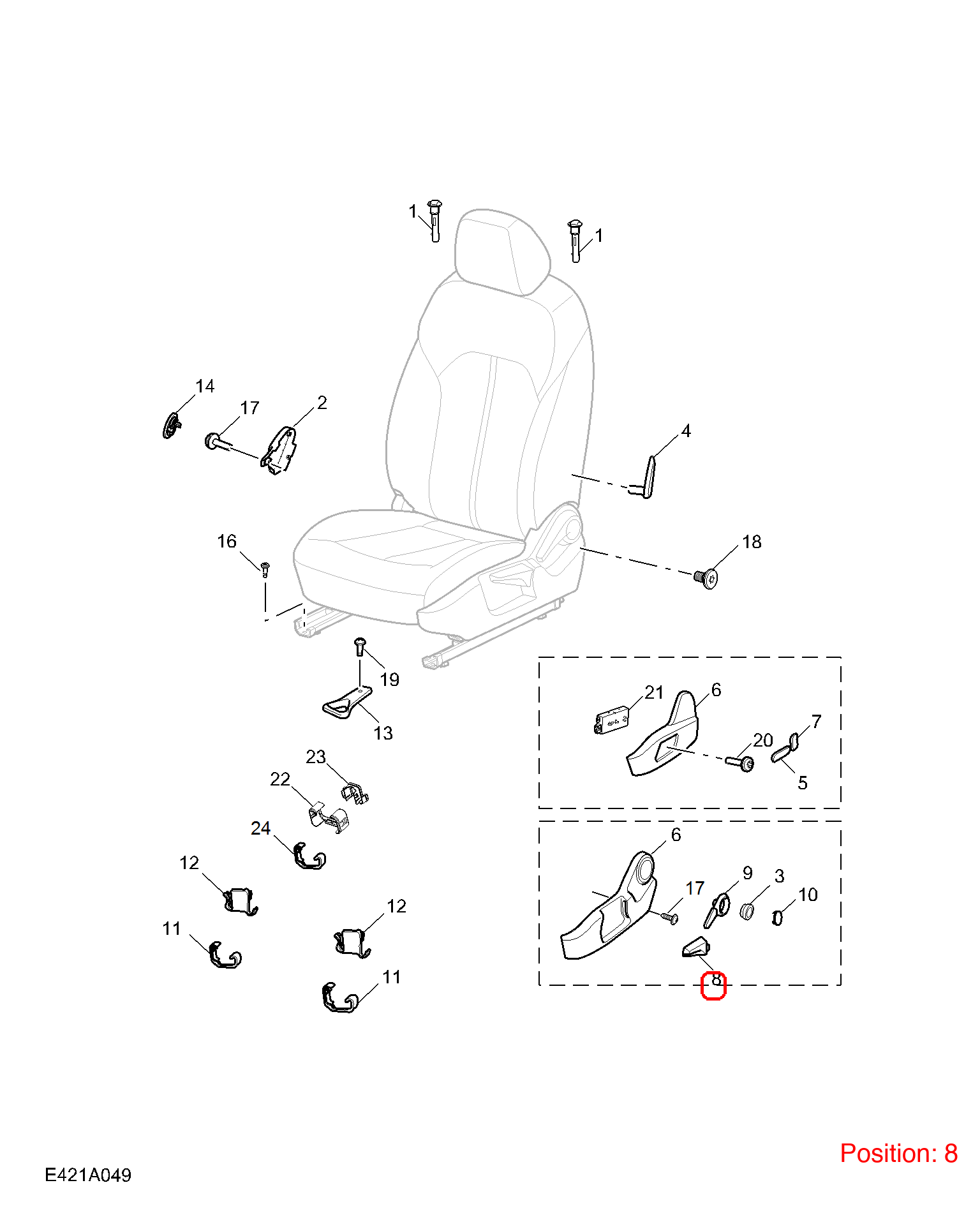 MG Seat adjustment handle OEM 10405311PHD FOR MG6 10405311PHD-MG_OEM