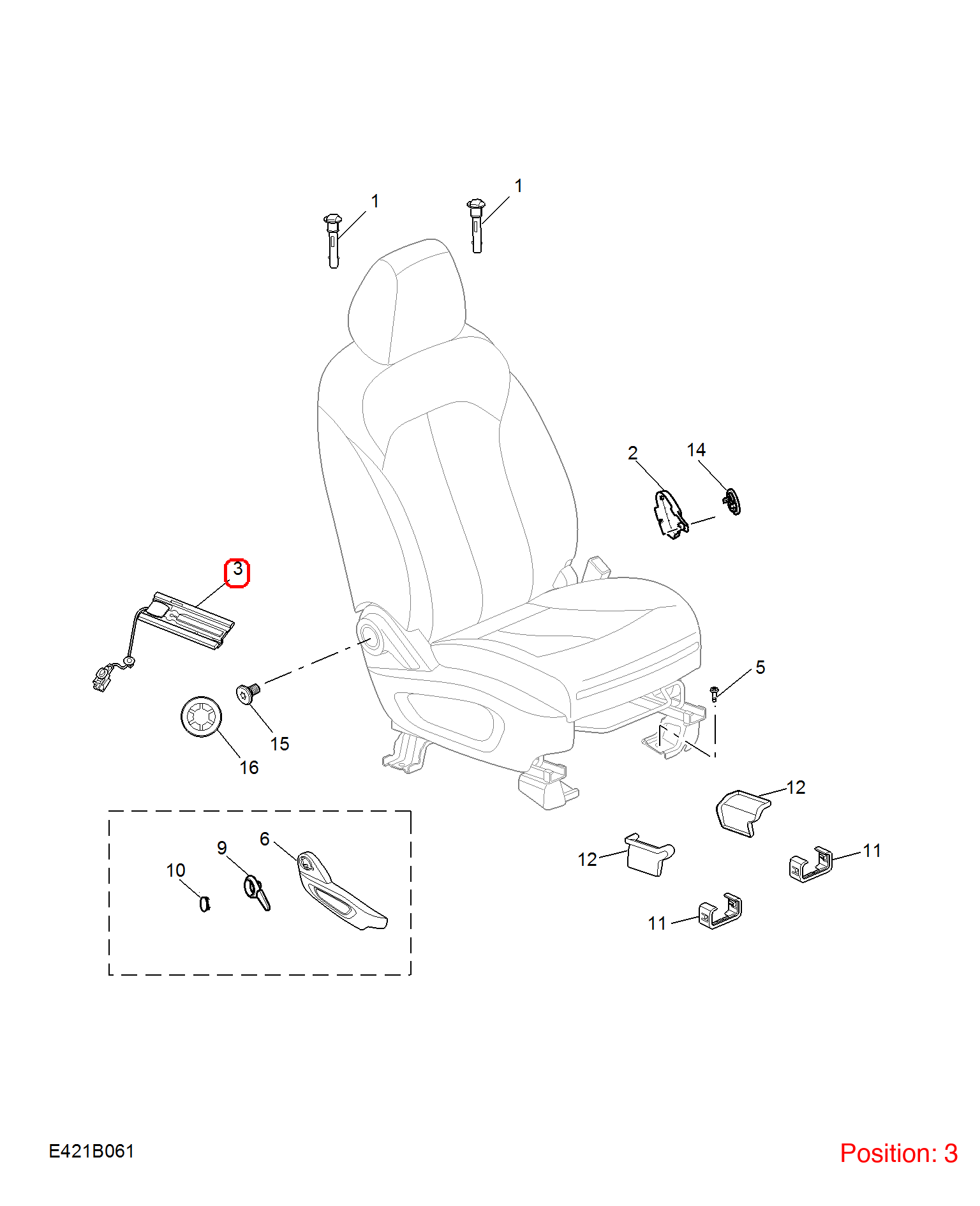 MG Seat recognition sensor OEM 10405839 FOR MG 10405839-MG_OEM