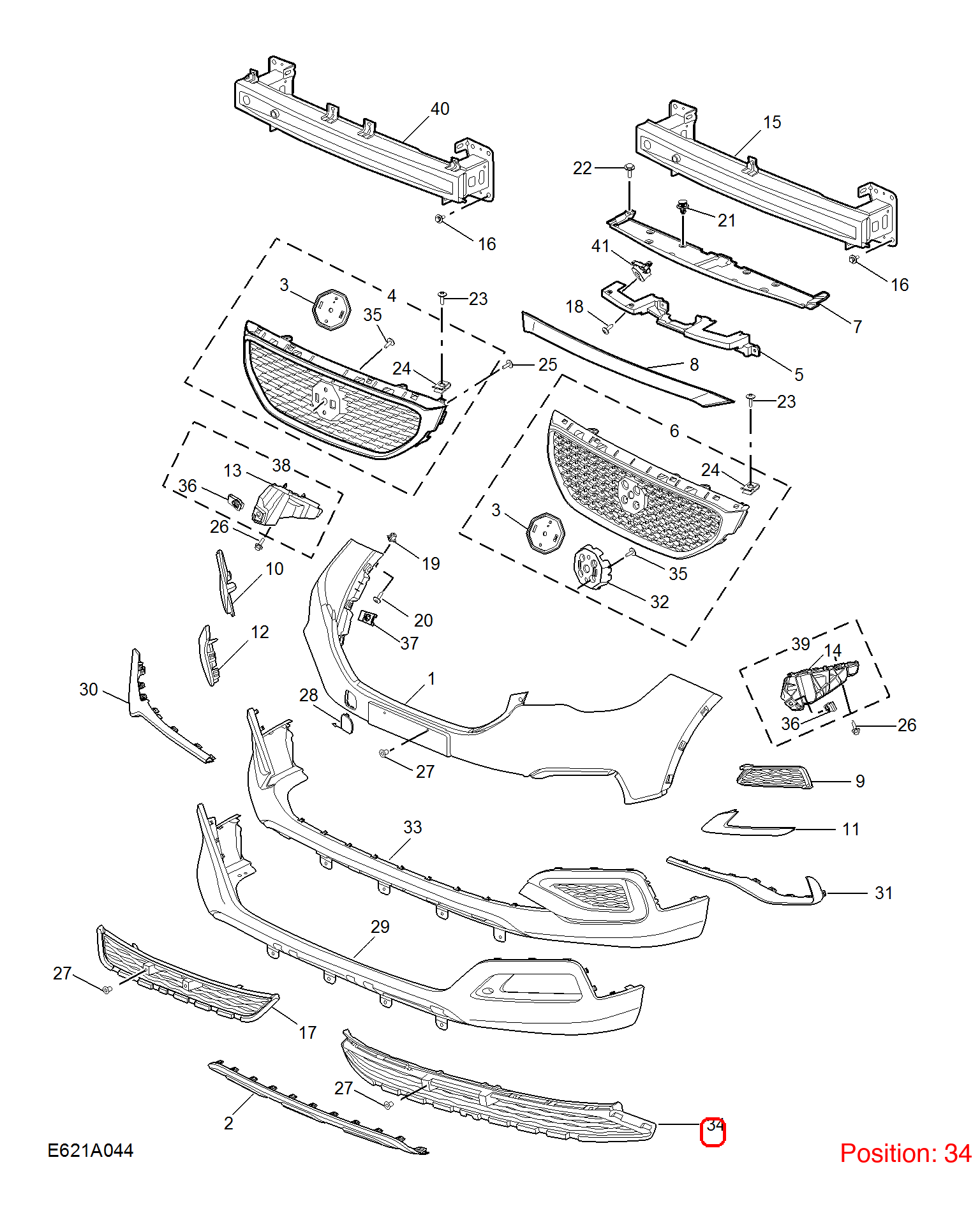 MG Bumper grille OEM 10409304 FOR MG 10409304-MG_OEM