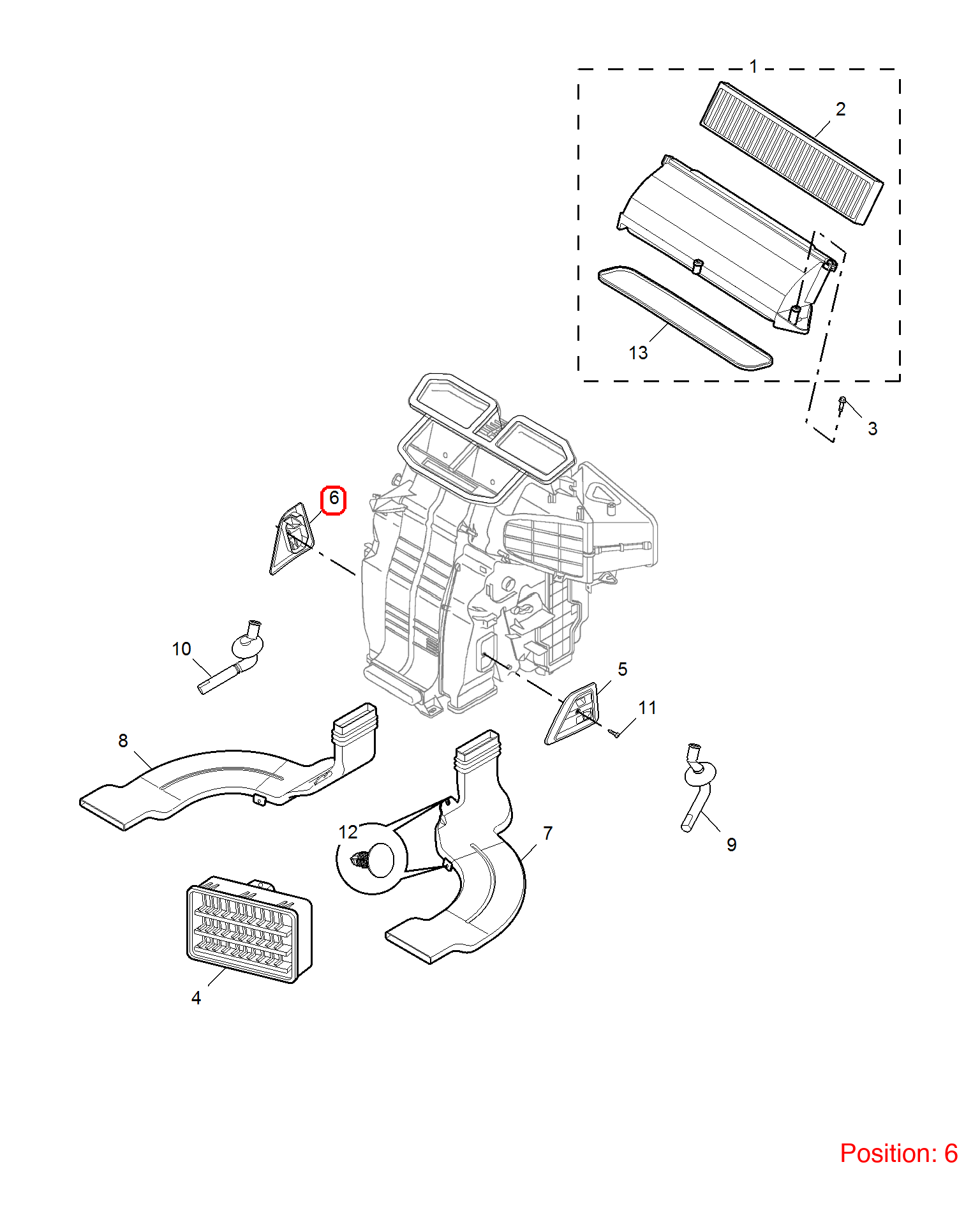 MG Air conditioning duct OEM 10412388ASA FOR MG6 MG550 10412388ASA-MG_OEM