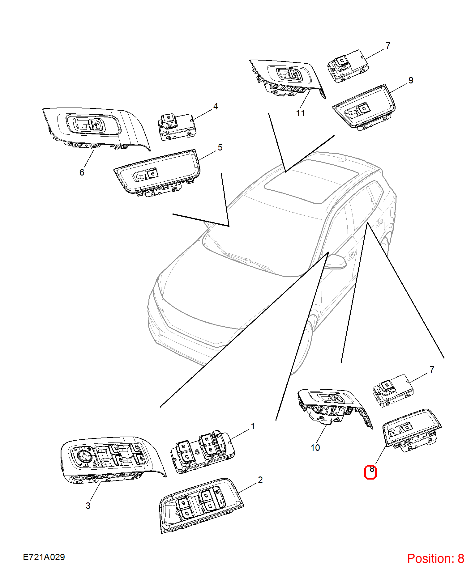 MG Power Window Control Switch OEM 10415530 FOR MG6 10415530-MG_OEM