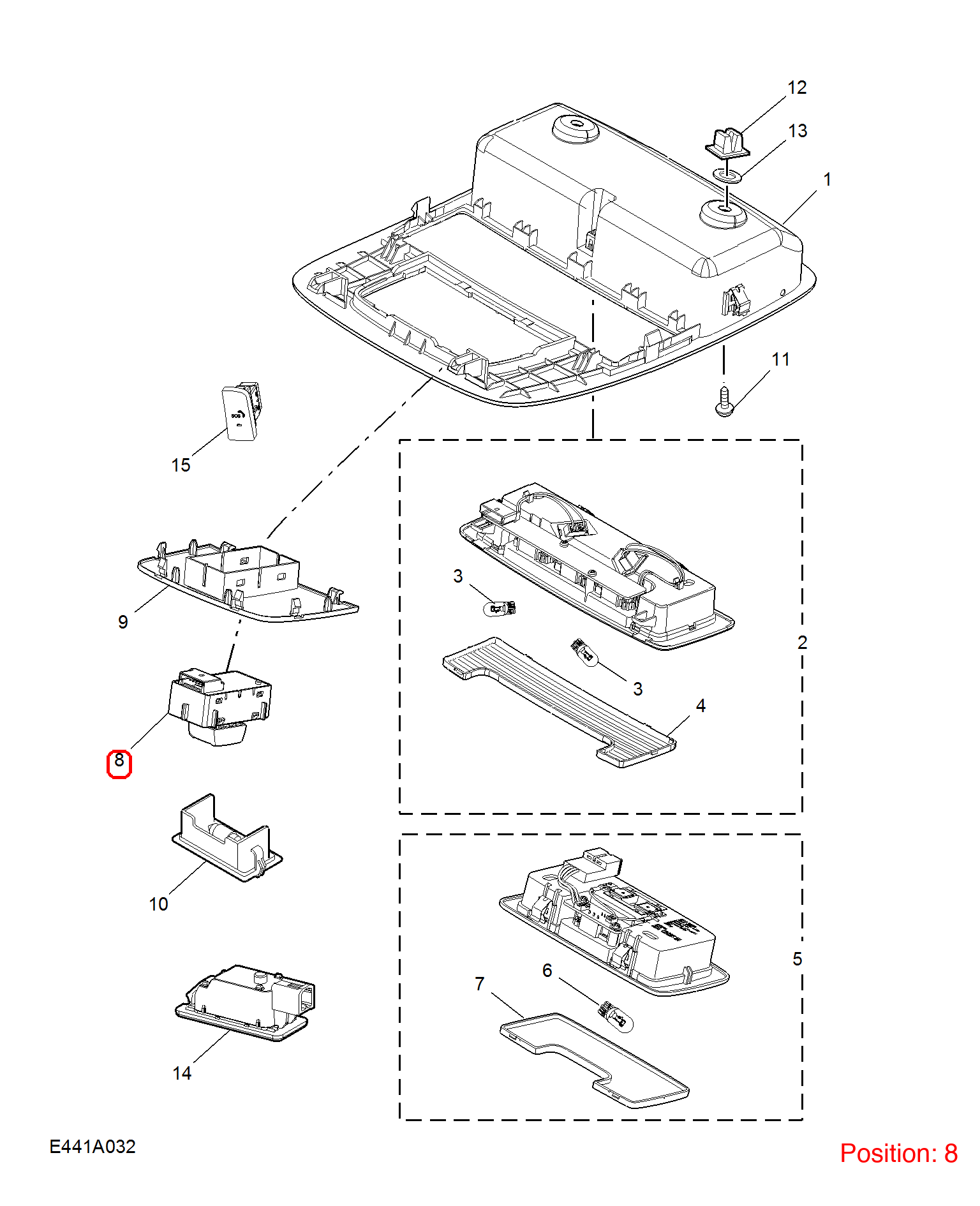 MG Sunroof switch OEM 10419663AMM FOR MG5 10419663AMM-MG_OEM