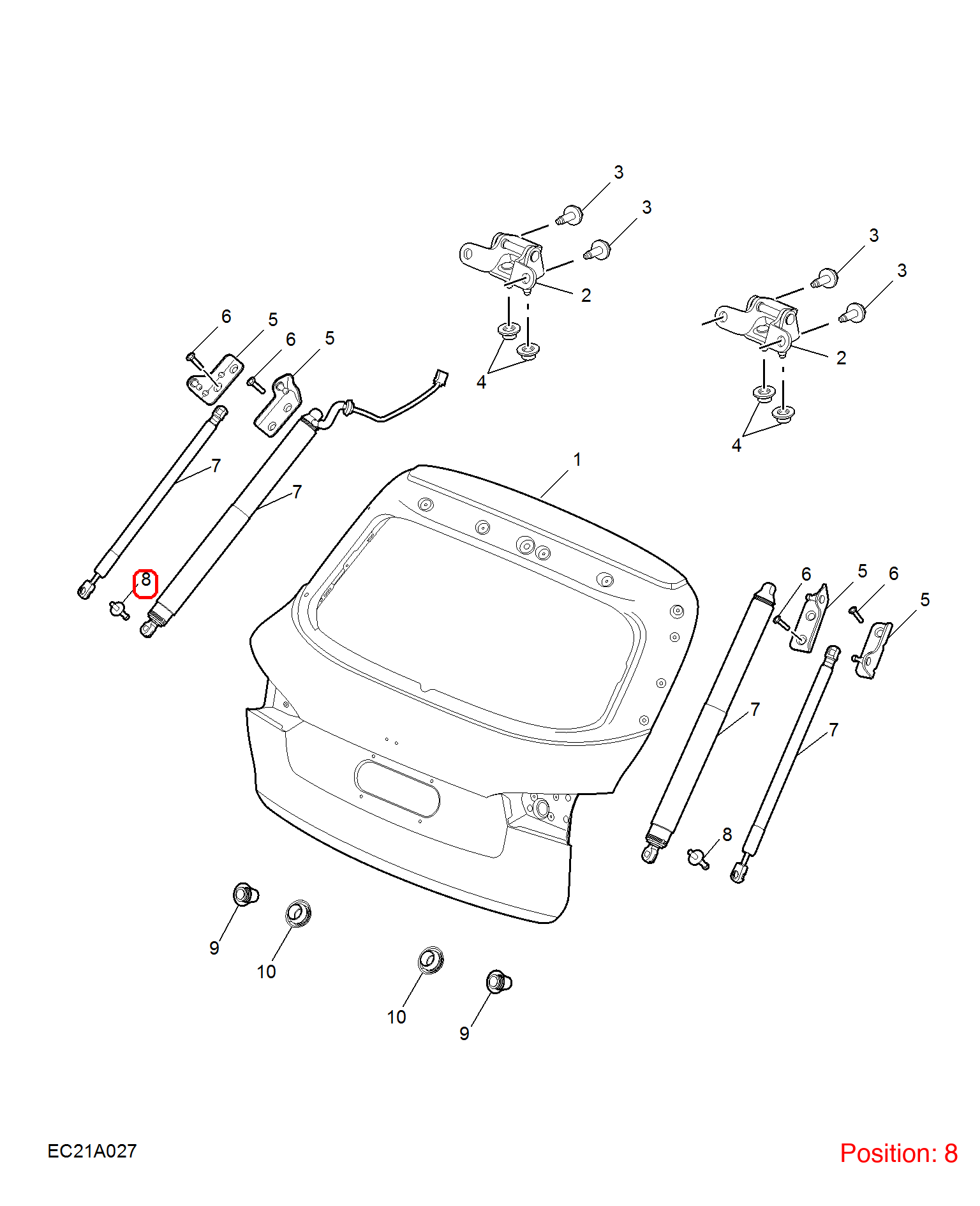 MG Tailgate support rod bracket OEM 10423998 FOR MG 10423998-MG_OEM