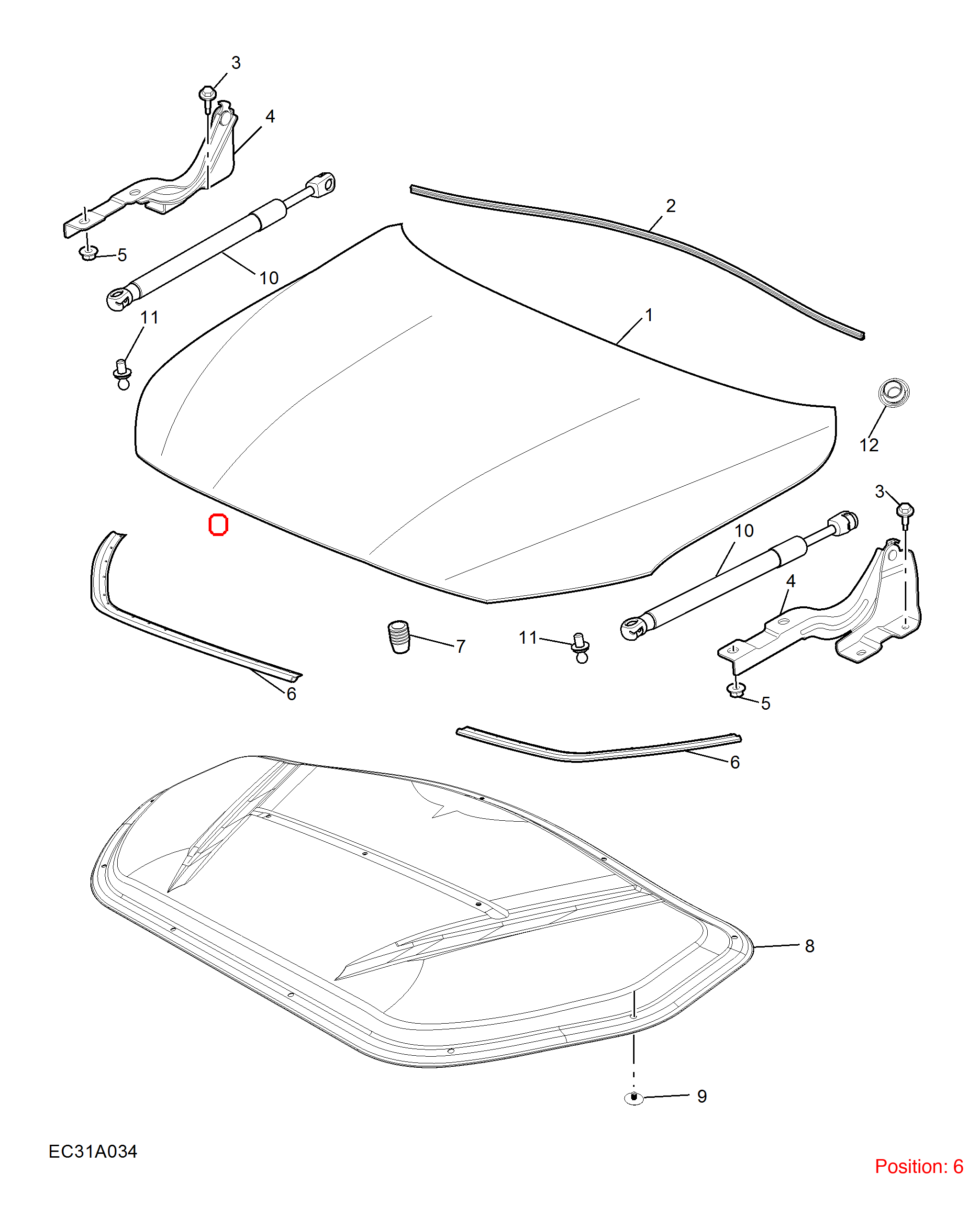MG Hood rubber strip OEM 10426382 FOR MG 10426382-MG_OEM