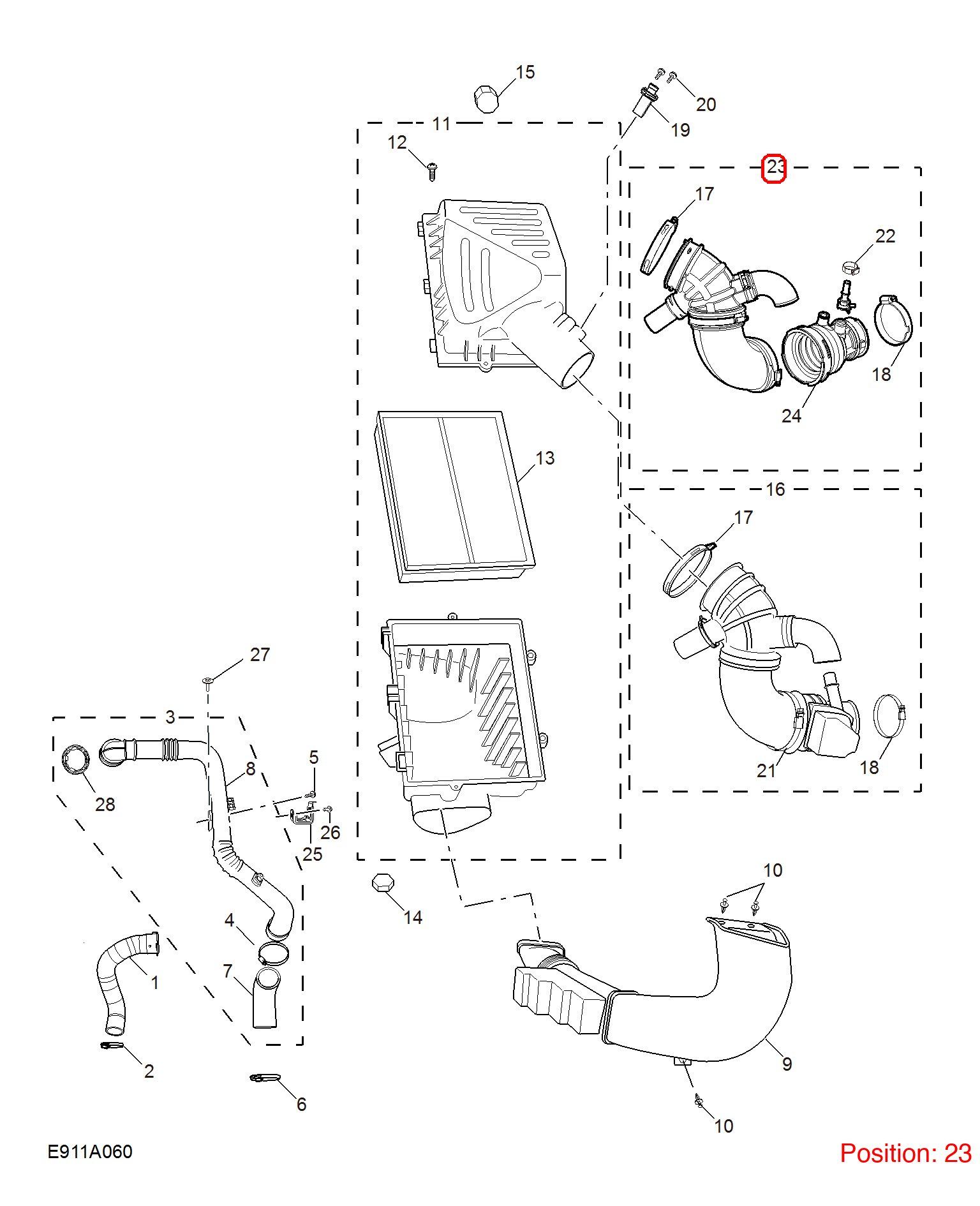 MG Air Intake Hose OEM 10428617 FOR MG 10428617-MG_OEM