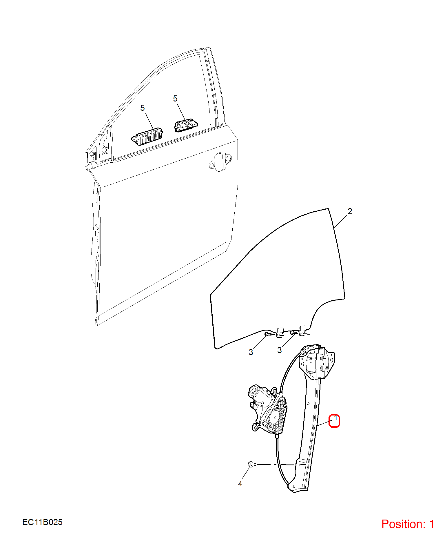 MG Rear Left Door Window Regulator OEM 10431253 FOR MG6 10431253-MG_OEM