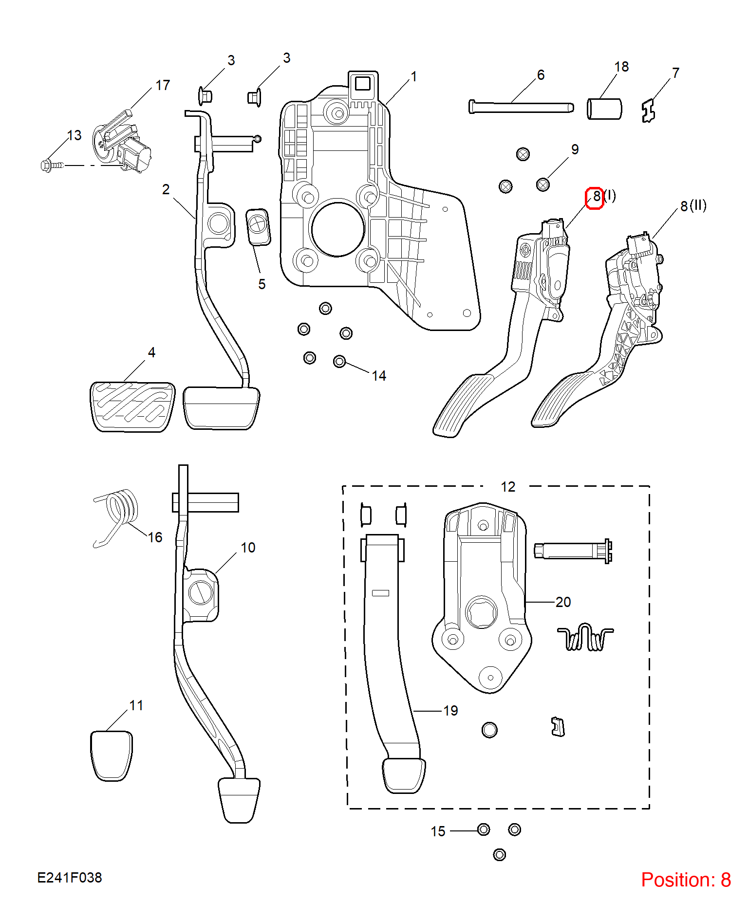 MG Throttle pedal OEM 10436240 FOR MG 10436240-MG_OEM