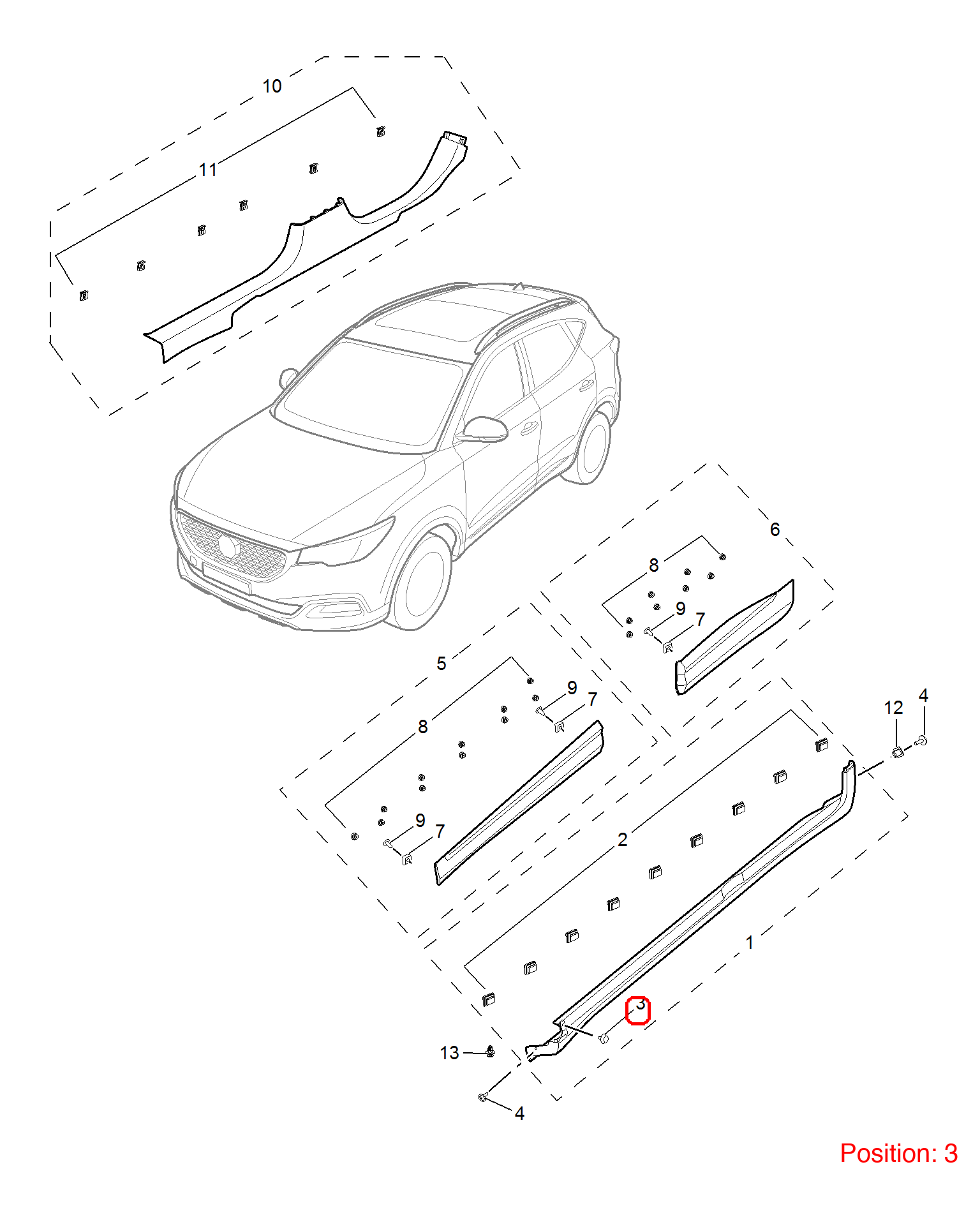 MG Wheel eyebrow buckle OEM 10442287 FOR MG RX8 10442287-MG_OEM