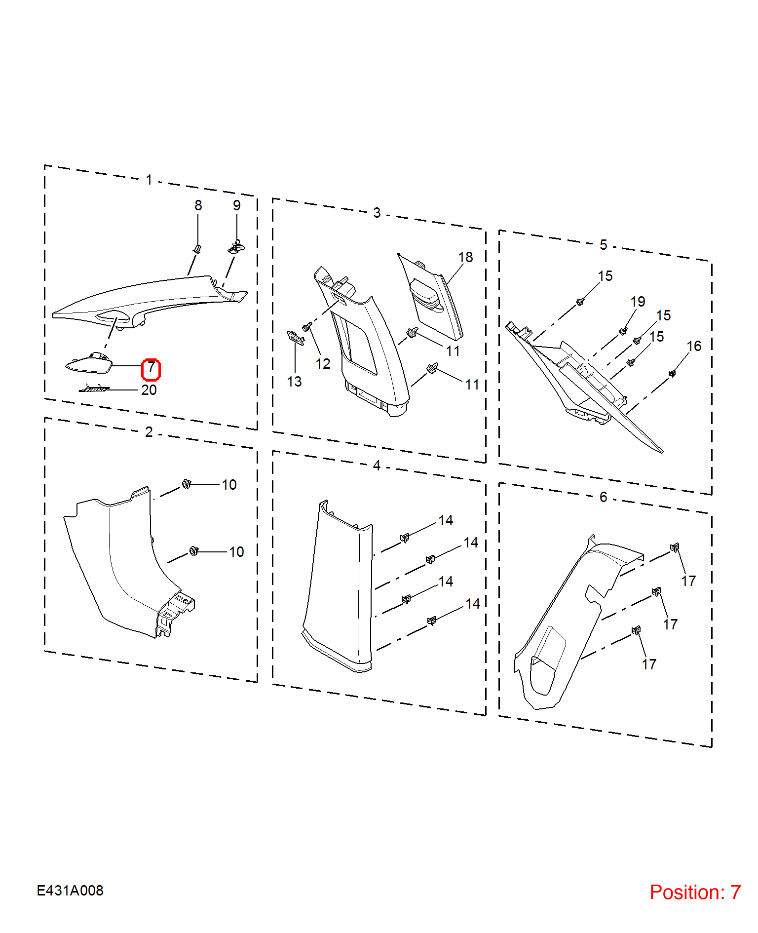 MG Trim cover OEM 10443829PML FOR MG6 10443829PML-MG_OEM
