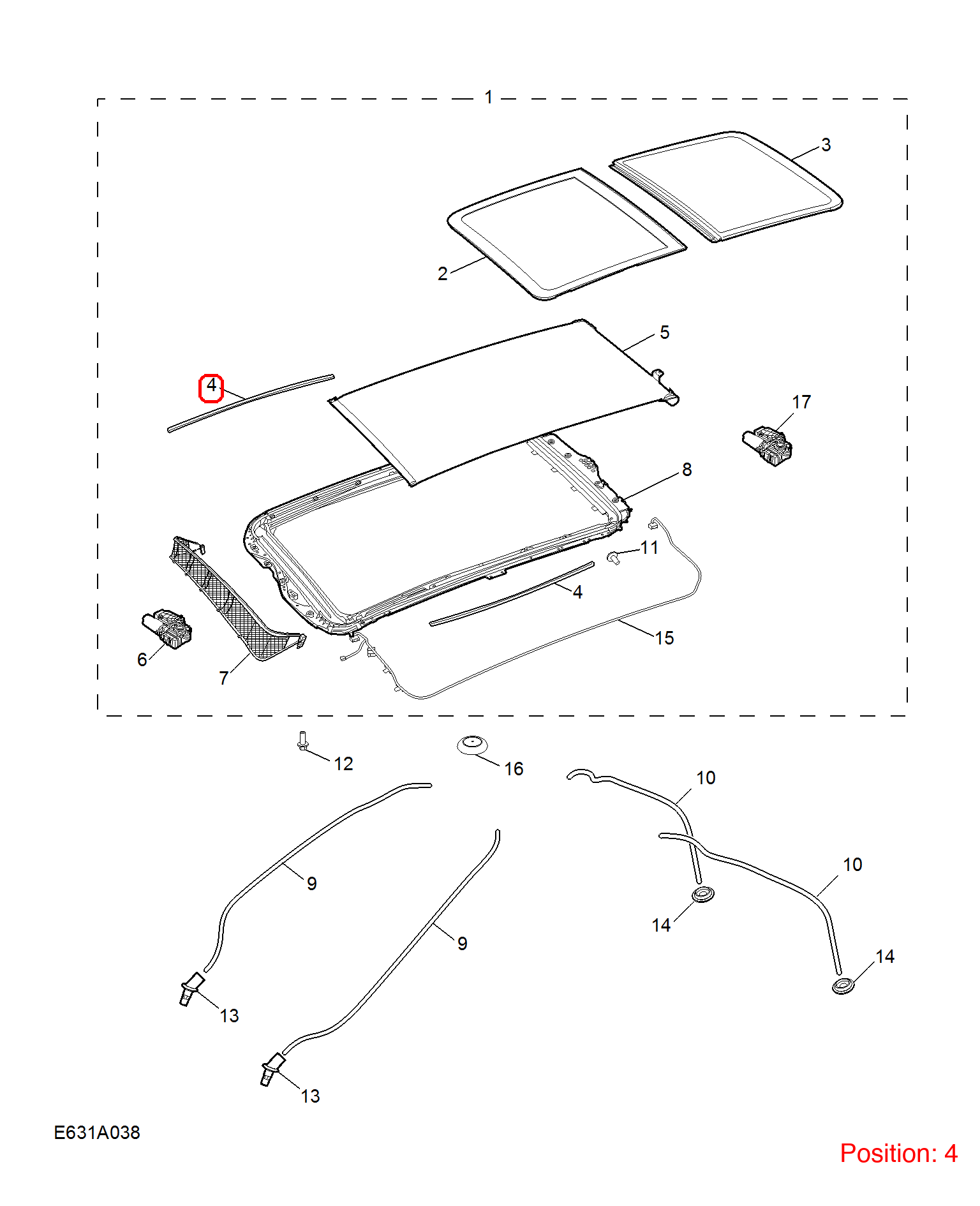 MG Sunroof seal OEM 10453925 FOR RX5 MG RX8 10453925-MG_OEM