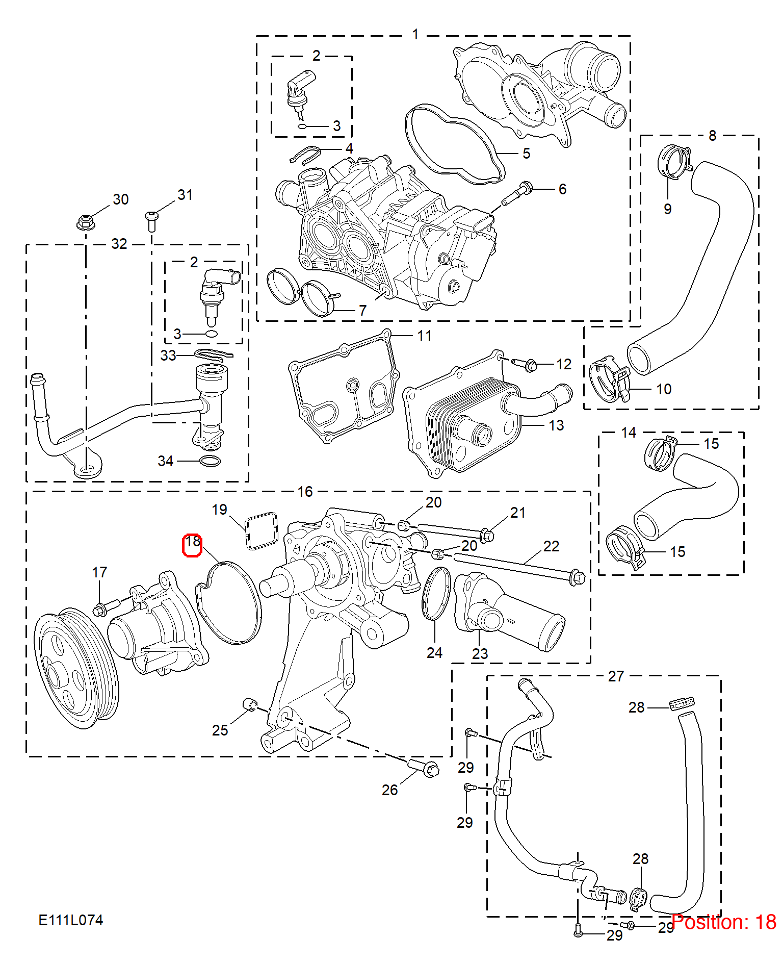 MG Water pump gasket OEM 10457489 FOR MG5 10457489-MG_OEM