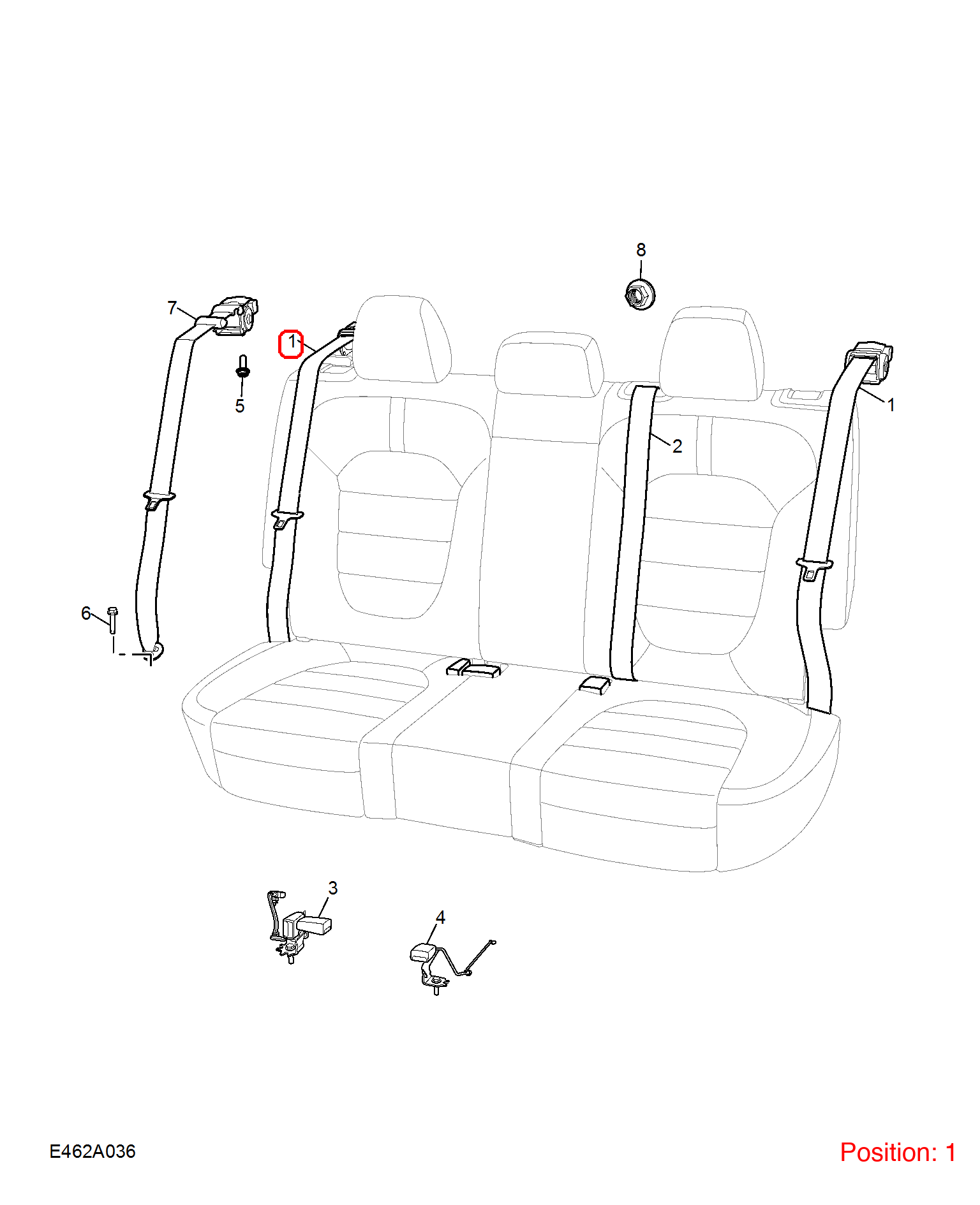 MG Seat belt OEM 10462226PHD FOR MG 10462226PHD-MG_OEM
