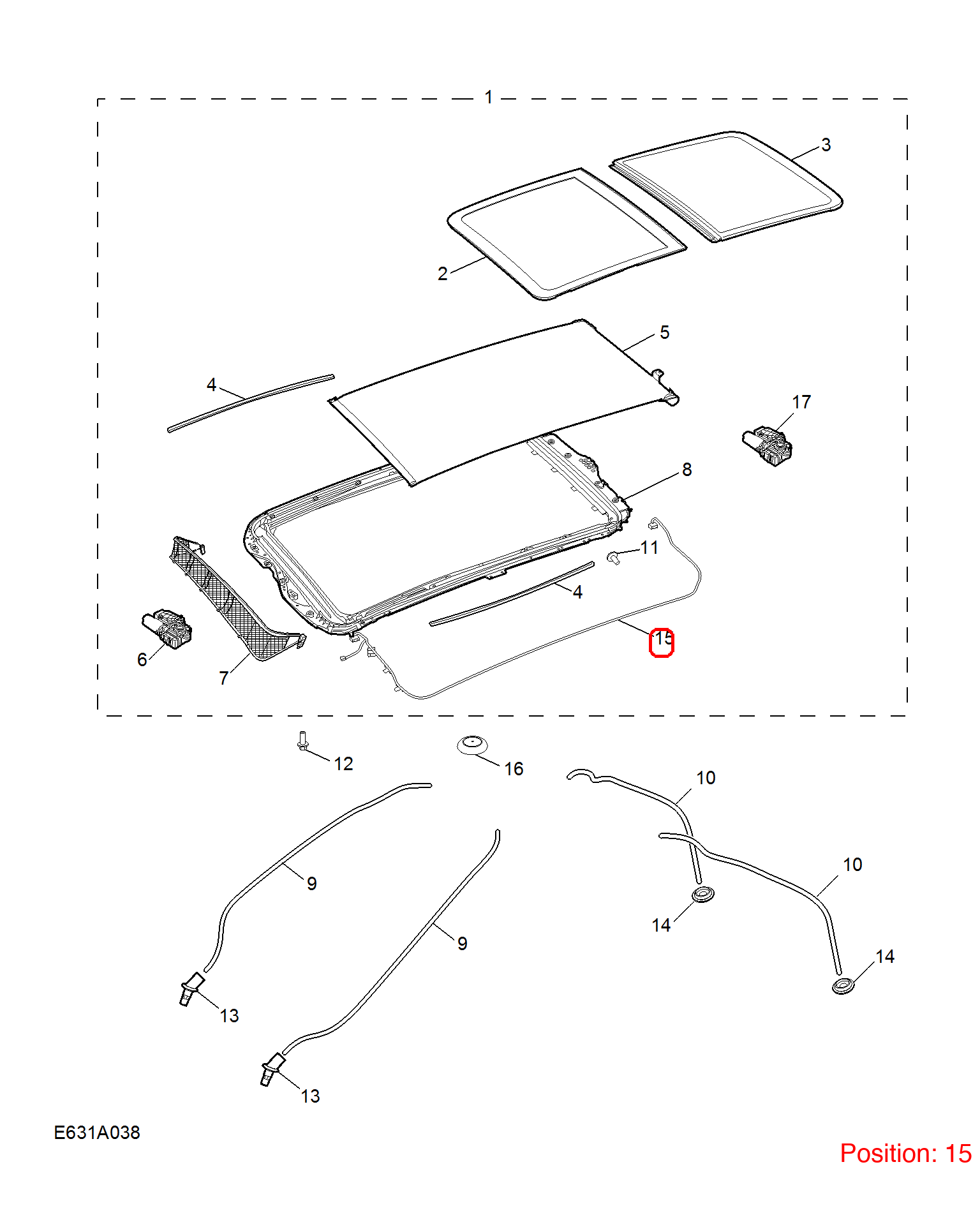 MG Sunroof wiring harness OEM 10463117 FOR MG 10463117-MG_OEM
