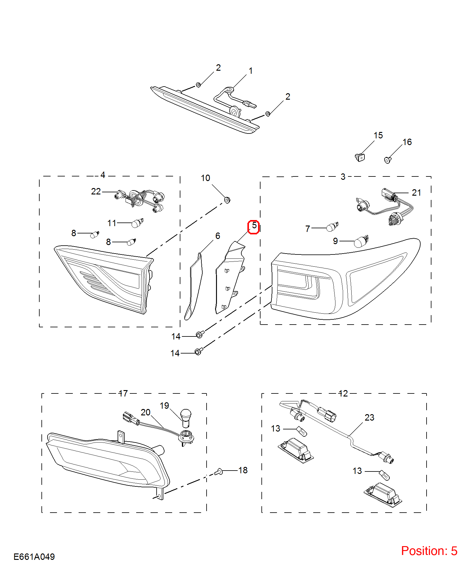 MG Rear taillight trim OEM 10470392 FOR MG 10470392-MG_OEM