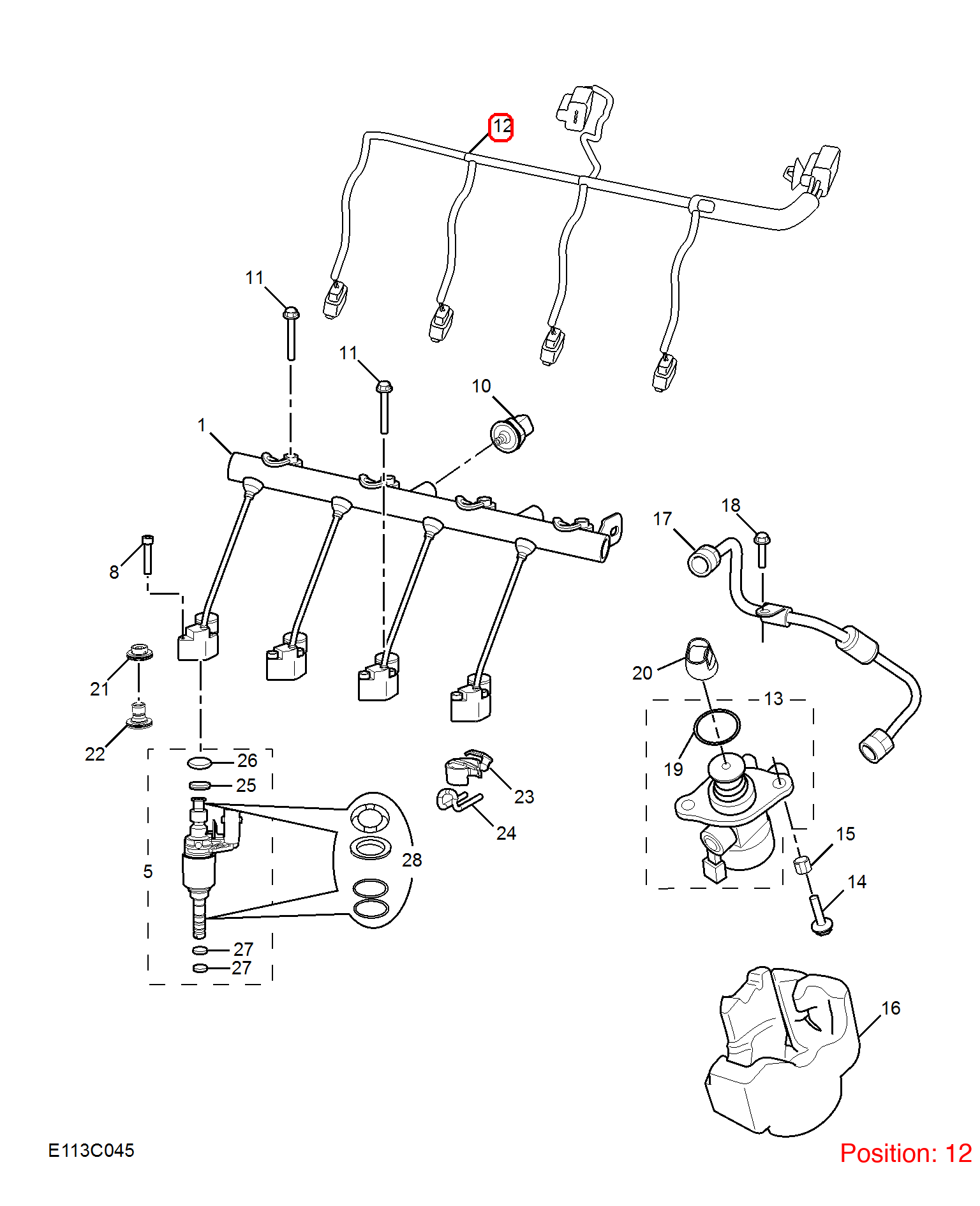 MG Fuel injector wiring harness OEM 10483305 FOR RX5 MG MG6 10483305-MG_OEM