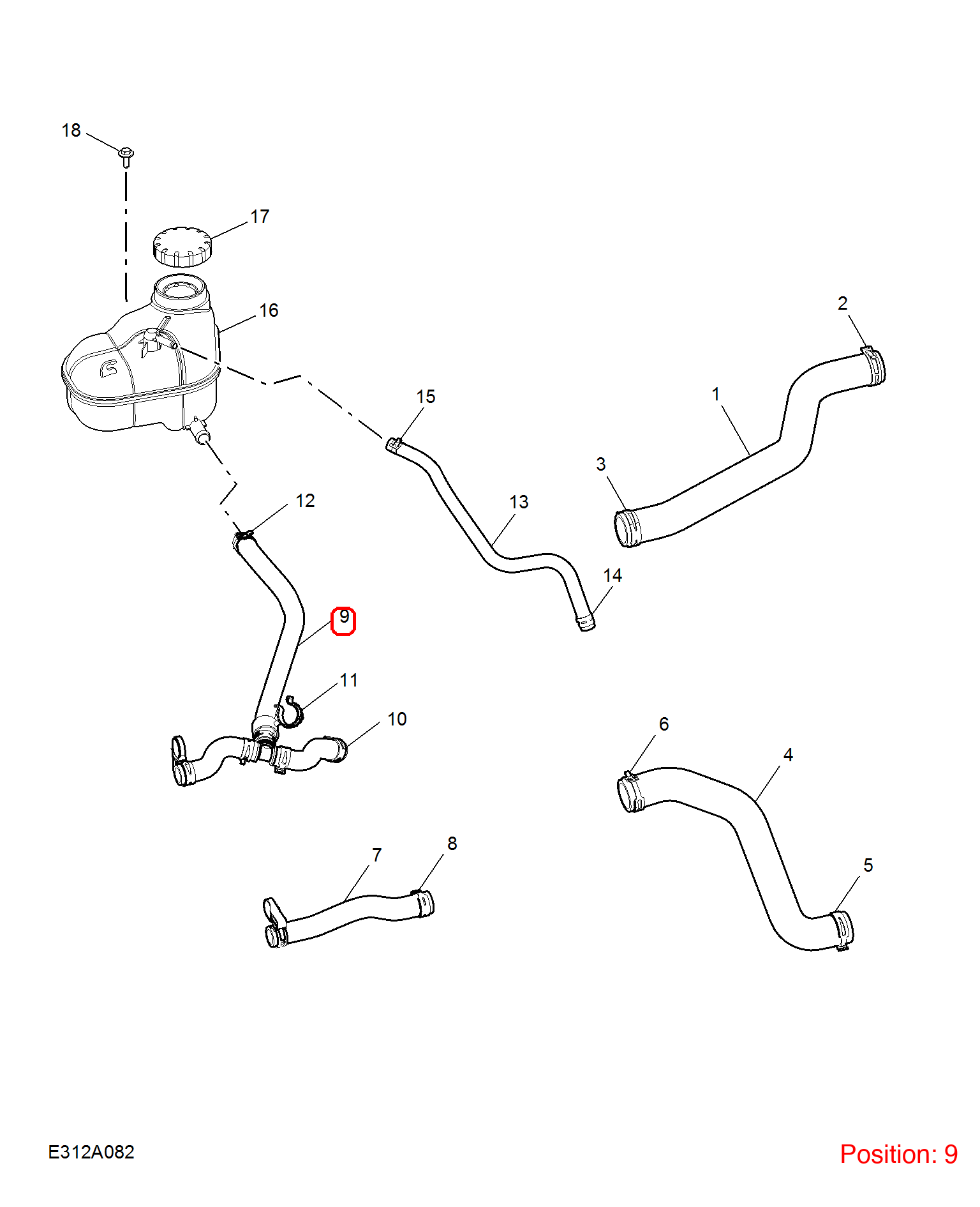 MG Coolant Inlet Hose OEM 10486368 FOR MG 10486368-MG_OEM