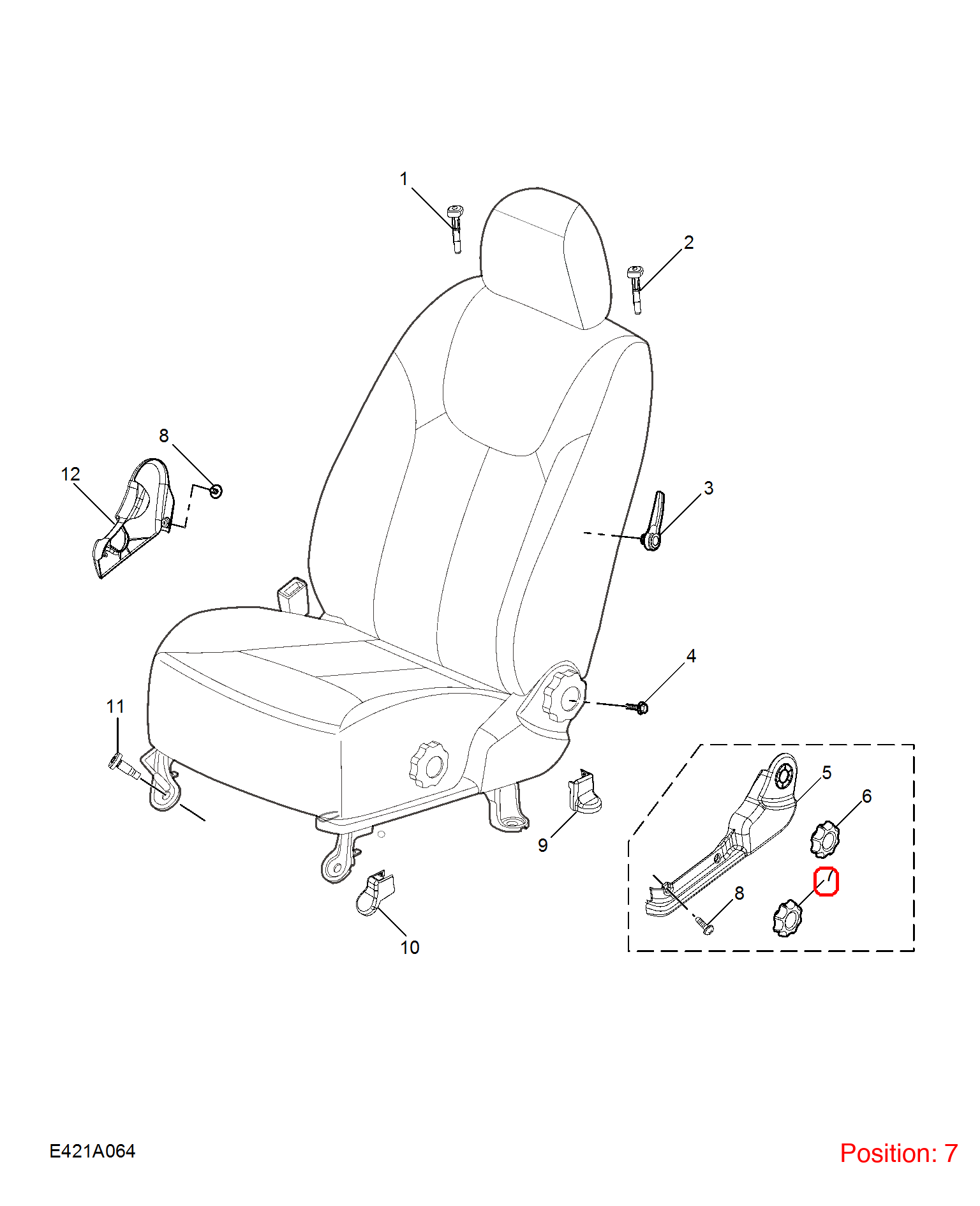 MG Seat adjustment handle OEM 10500836ESC 10500836ESC-MG_OEM