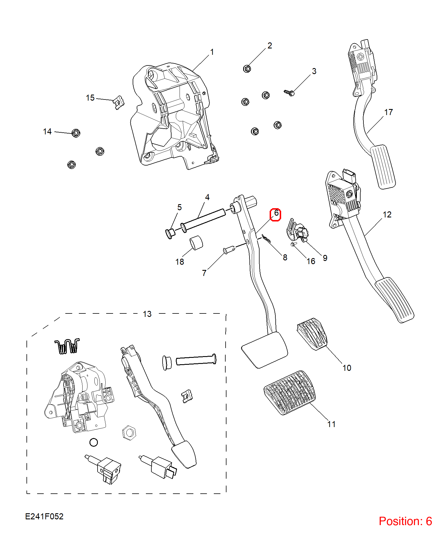 MG Brake pedal OEM 10504068 FOR MG5 MG MG6 10504068-MG_OEM