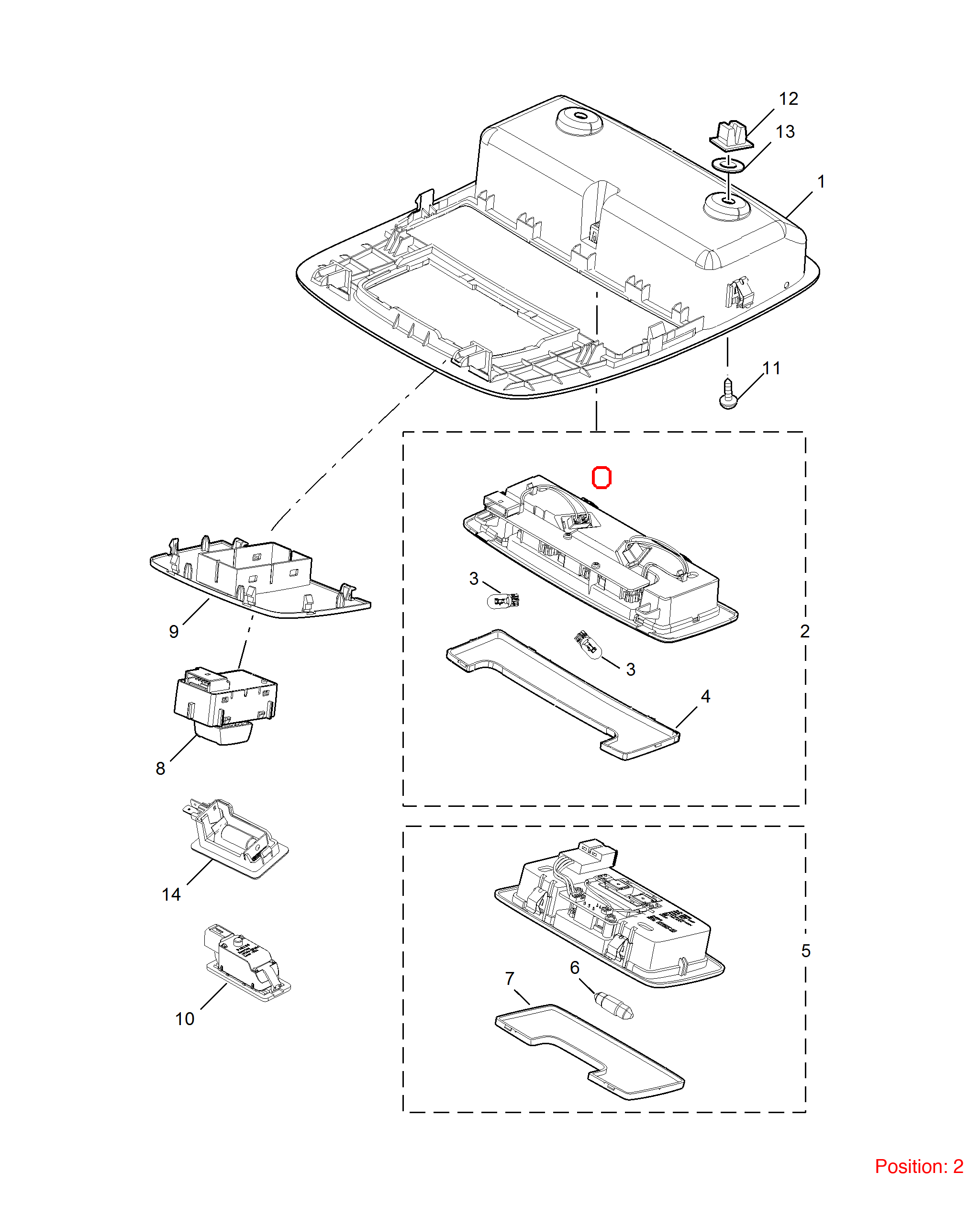 MG Reading light OEM 10504329ESC FOR RX5 MG5 10504329ESC-MG_OEM