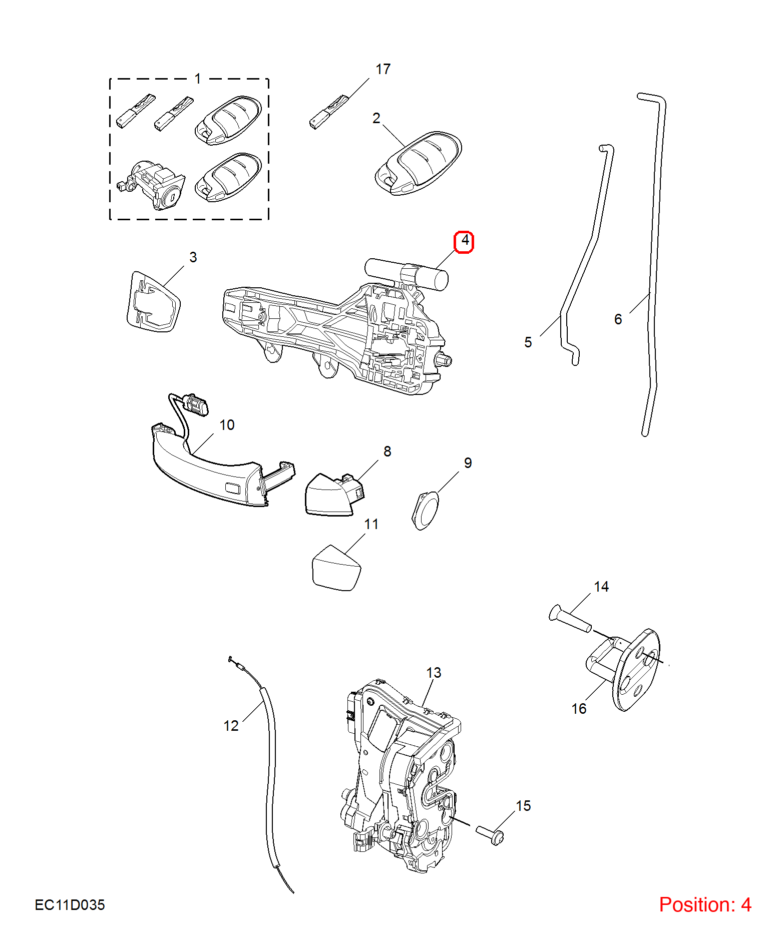 MG Outer door handle base OEM 10508201 FOR MG 10508201-MG_OEM