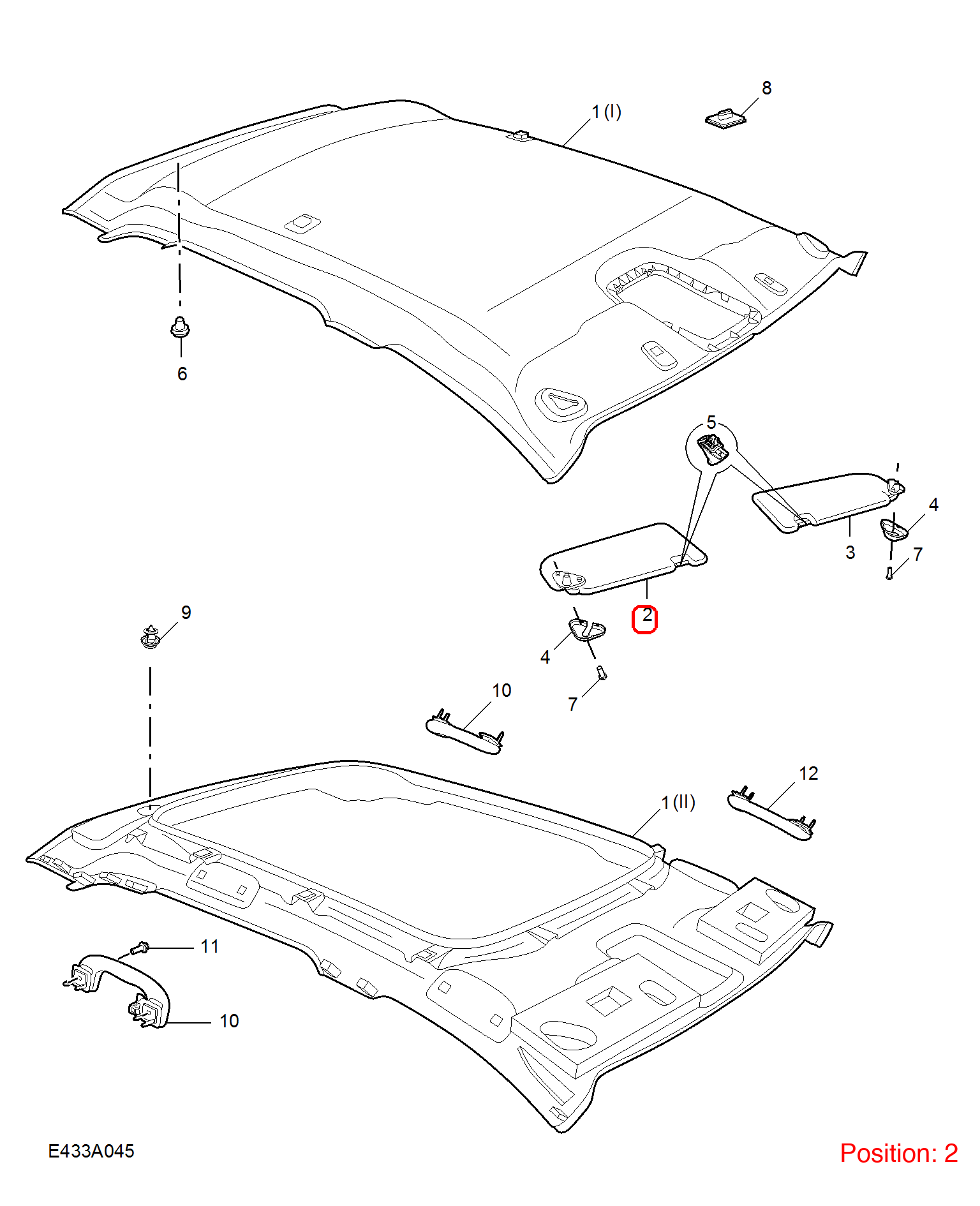 MG Sun visor OEM 10524504NBC FOR MG 10524504NBC-MG_OEM