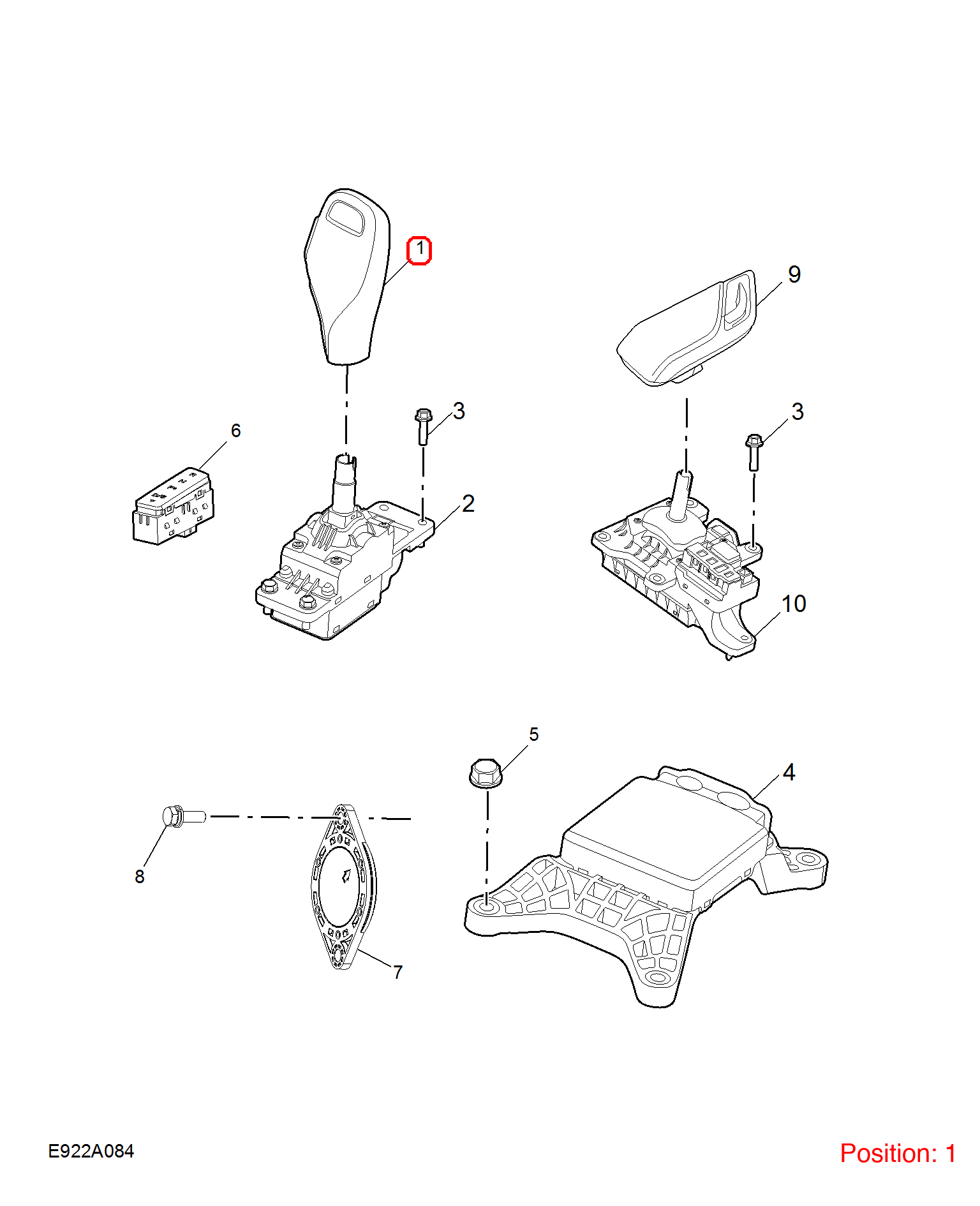 MG Gear shift lever ball head OEM 10527098 FOR MG 10527098-MG_OEM