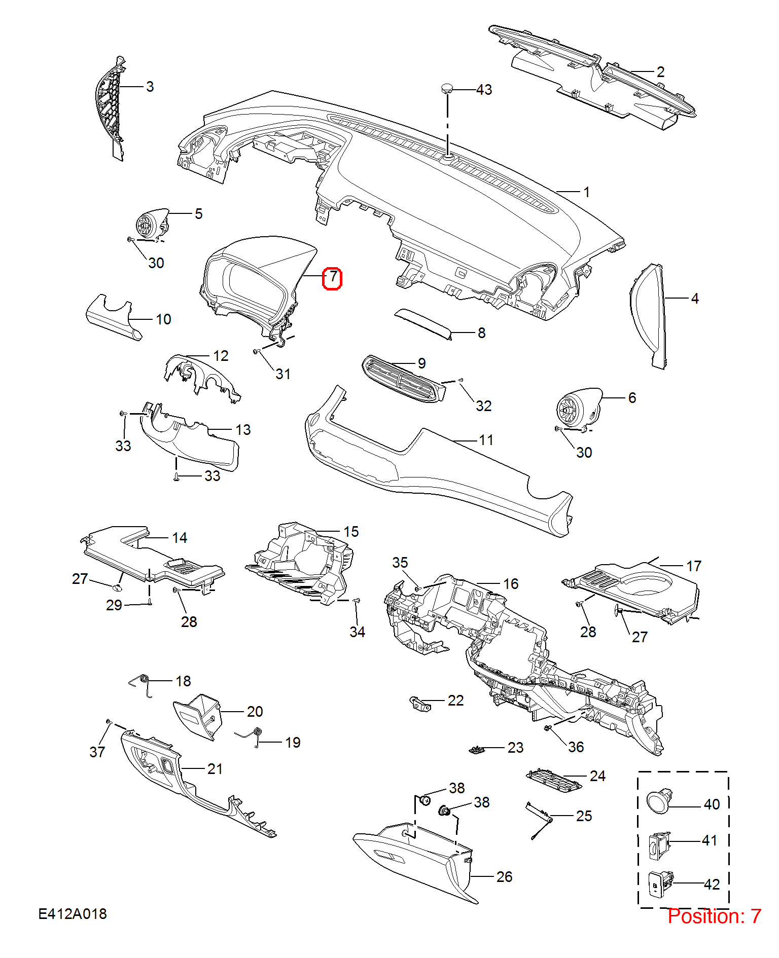 MG Combination instrument trim panel OEM 10542836OSA FOR MG 10542836OSA-MG_OEM